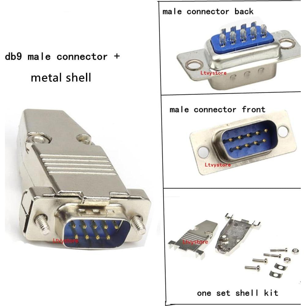 Kit 16 Pcs Conectores DB9 Macho/Hembra RS232 9 Pines Metal