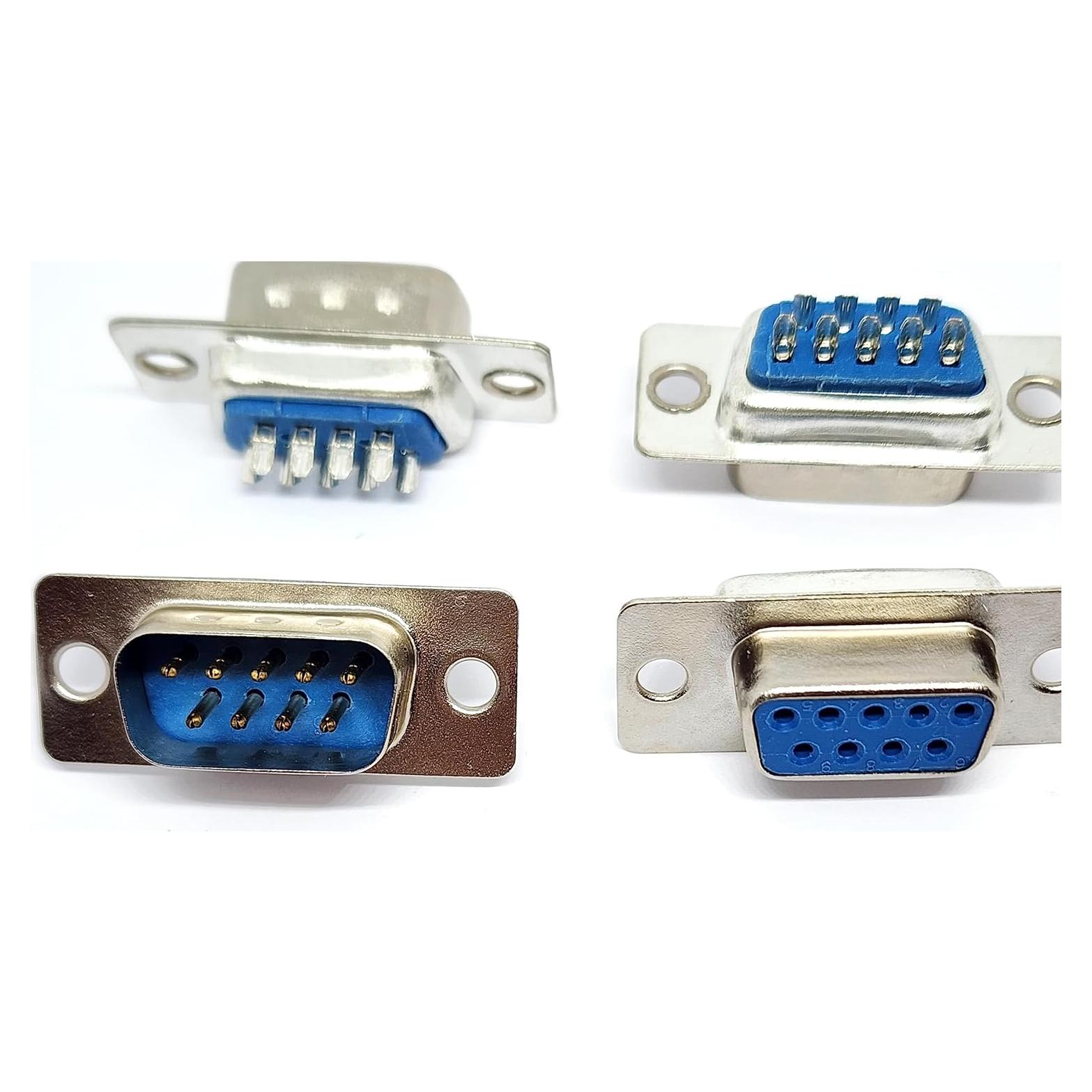 Conectores DB9 Macho y Hembra Tipo Soldadura - 10 Pares