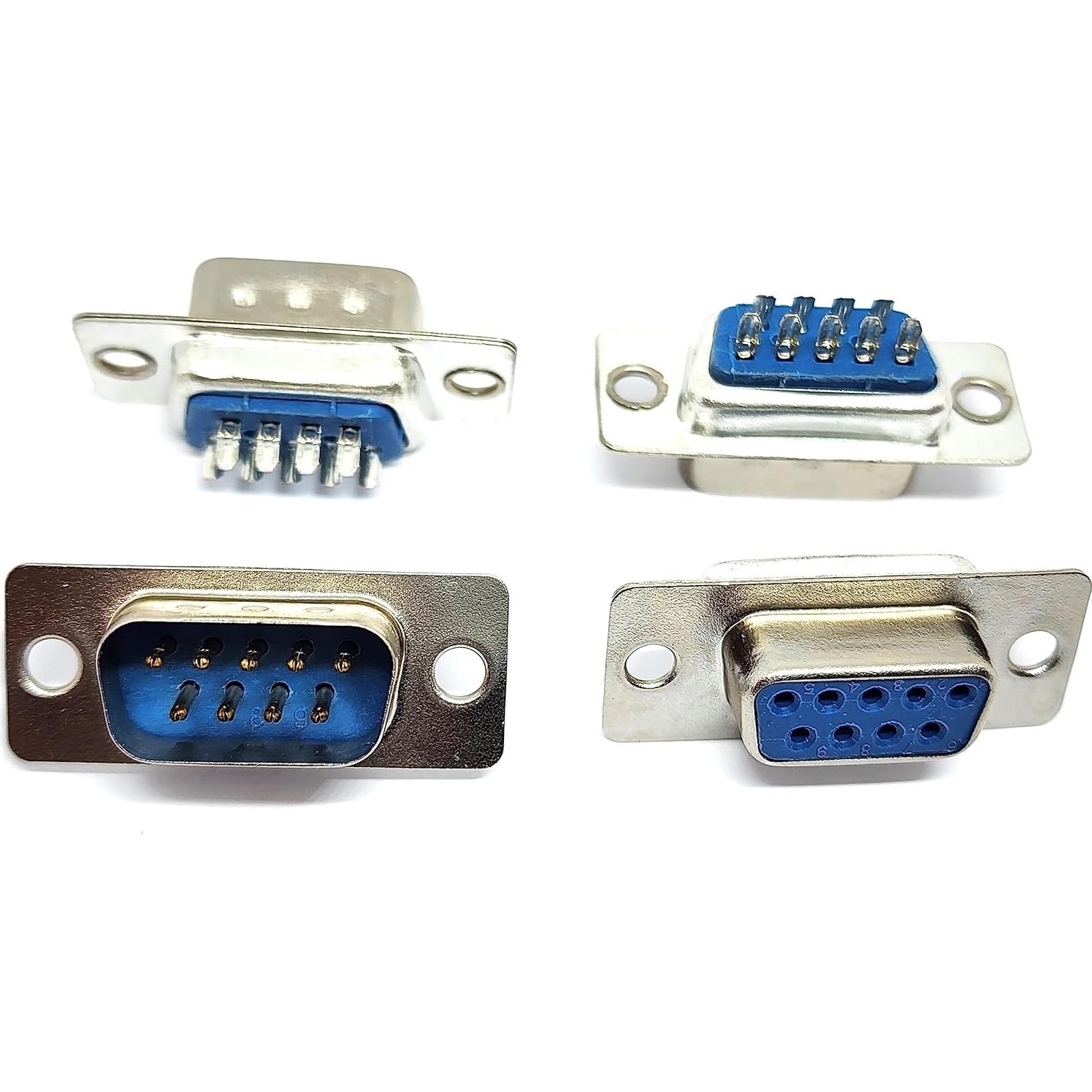 Conectores DB9 Macho y Hembra Tipo Soldadura - 10 Pares