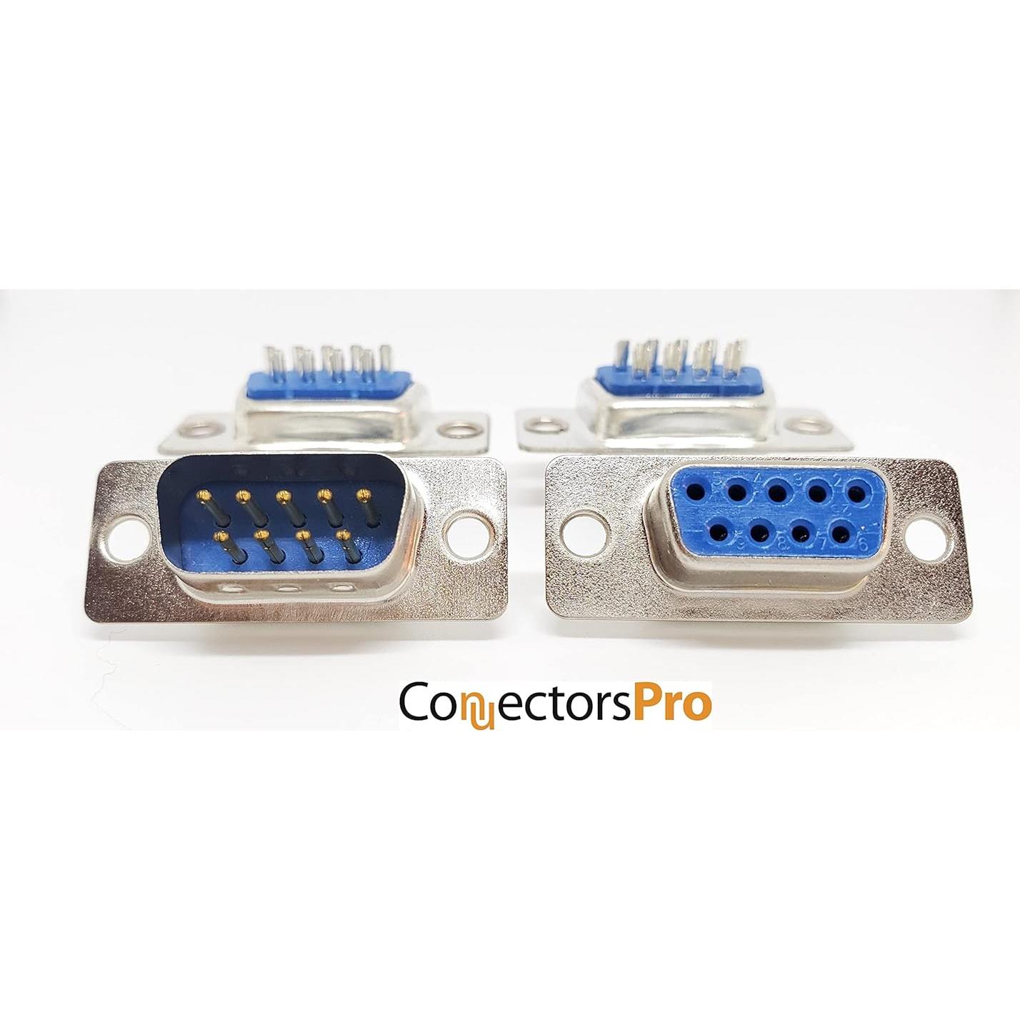 Conectores DB9 Macho y Hembra Tipo Soldadura - 10 Pares