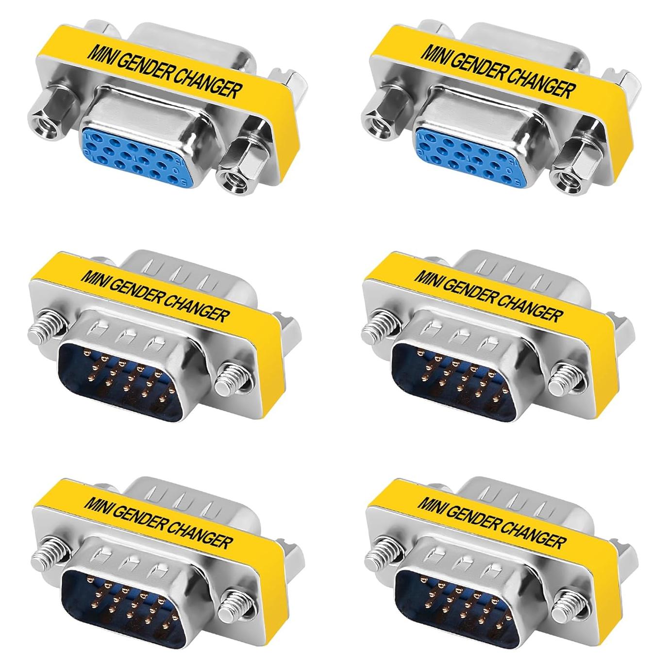 Adaptador VGA 15 Pines 6-Pack Purcopper 1080P para PC y Proyector