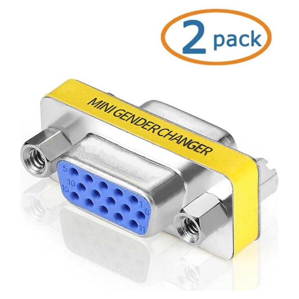Adaptador VGA Hembra a Hembra WOVTE SVGA 2 Unidades