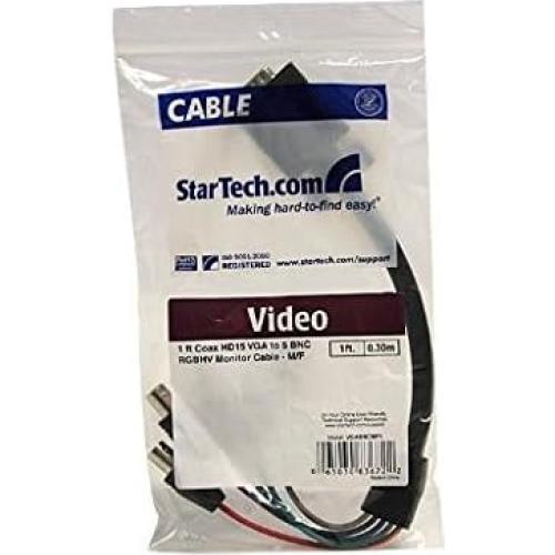 Cable Coaxial HD15 VGA a 5 BNC RGBHV StarTech 1 Pie Negro