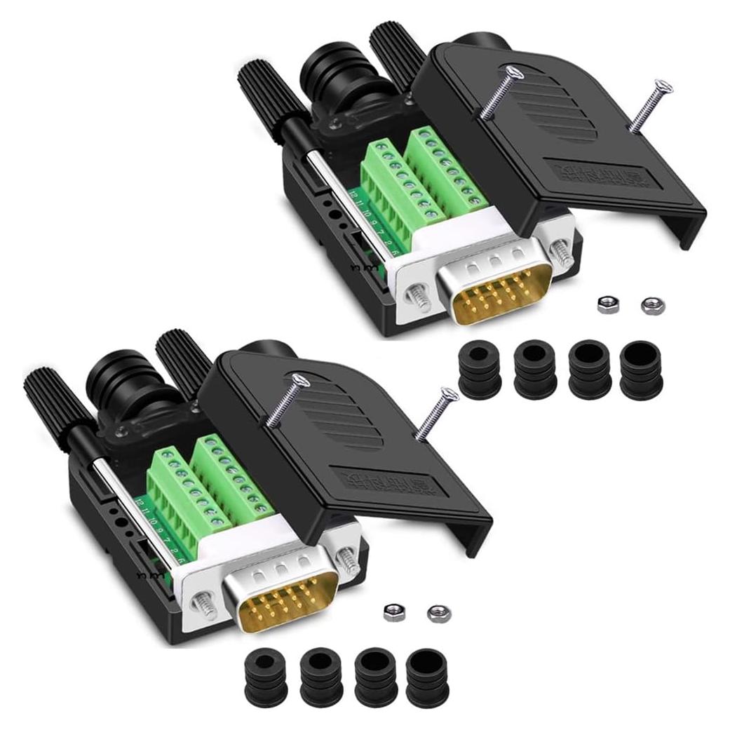 Conector Rápido VGA Macho 3+9 ANMBEST 2PCS 16mm Sin Soldadura