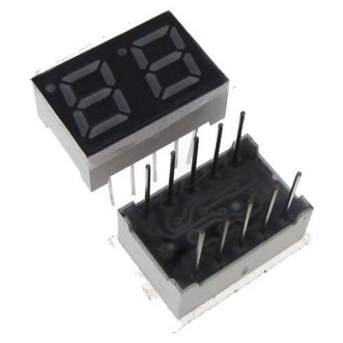 0.28" 2 Digit 7-Segment LED Display DIP Common Cathode - Red - Pack of 2