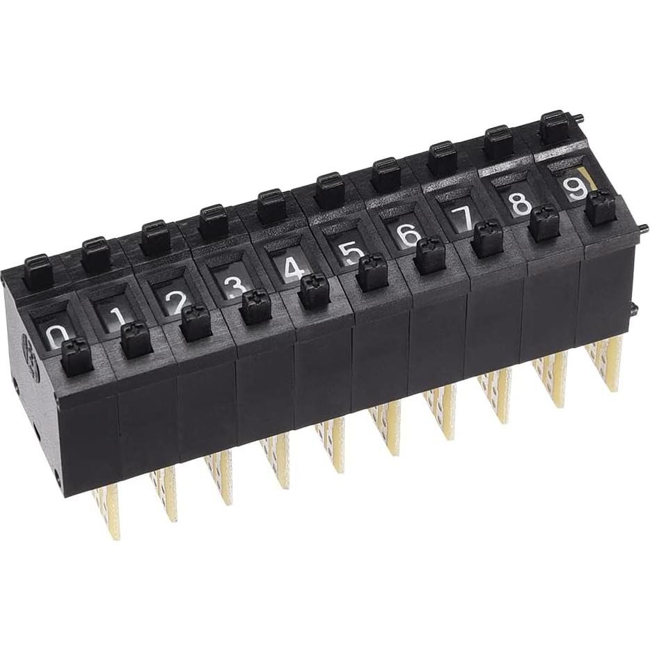 Interruptor DIP BCD uxcell 10 Pcs 0-9 Digital 30x18x8 mm