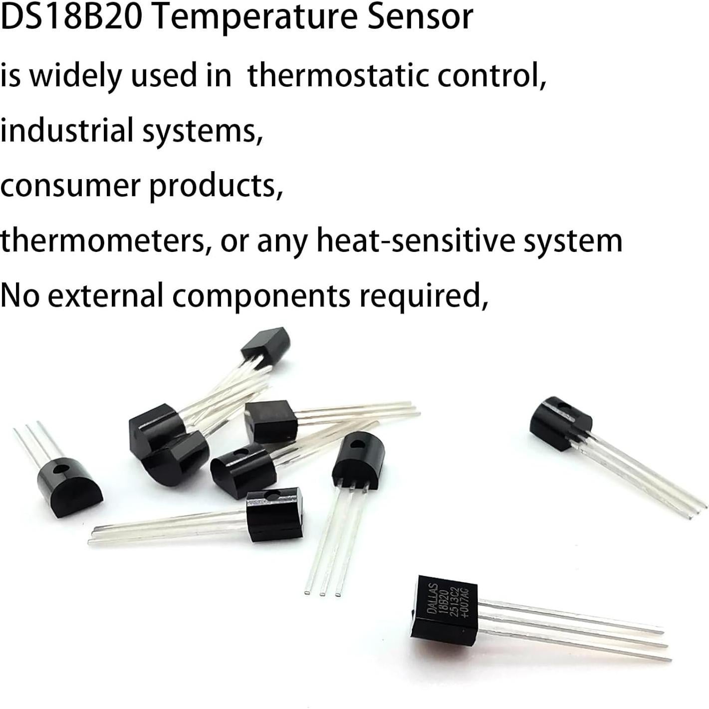 10 Piezas Sensor de Temperatura Digital DS18B20 -55°C a 125°C