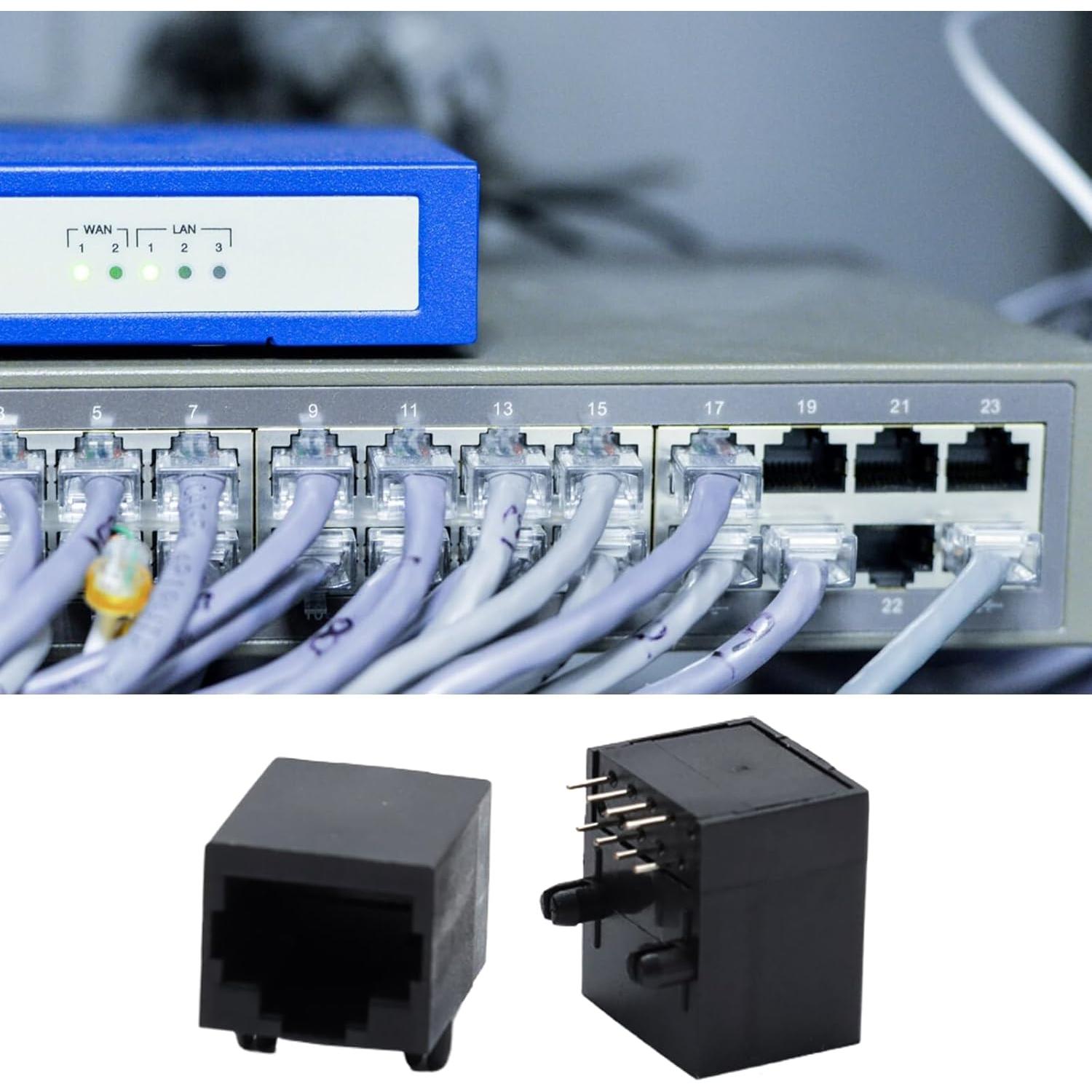 Conector Modular RJ45 8P8C Antrader 30 Piezas Montaje PCB