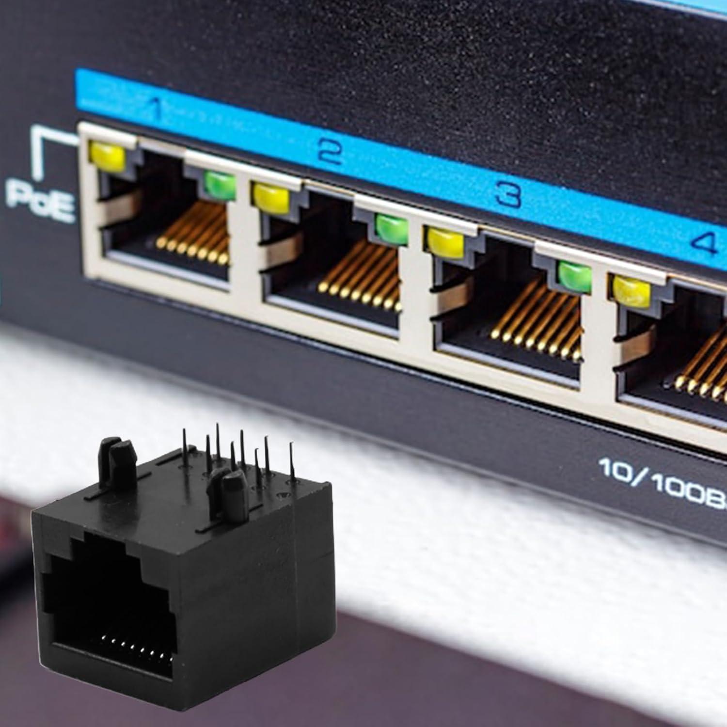 Conector Modular RJ45 8P8C Antrader 30 Piezas Montaje PCB