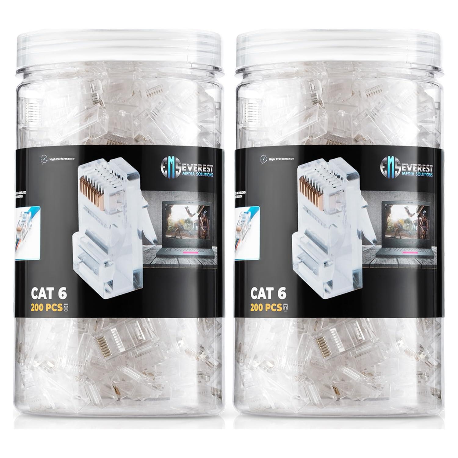 Conectores RJ45 Pasantes Cat6 Everest 400 Piezas - Ethernet