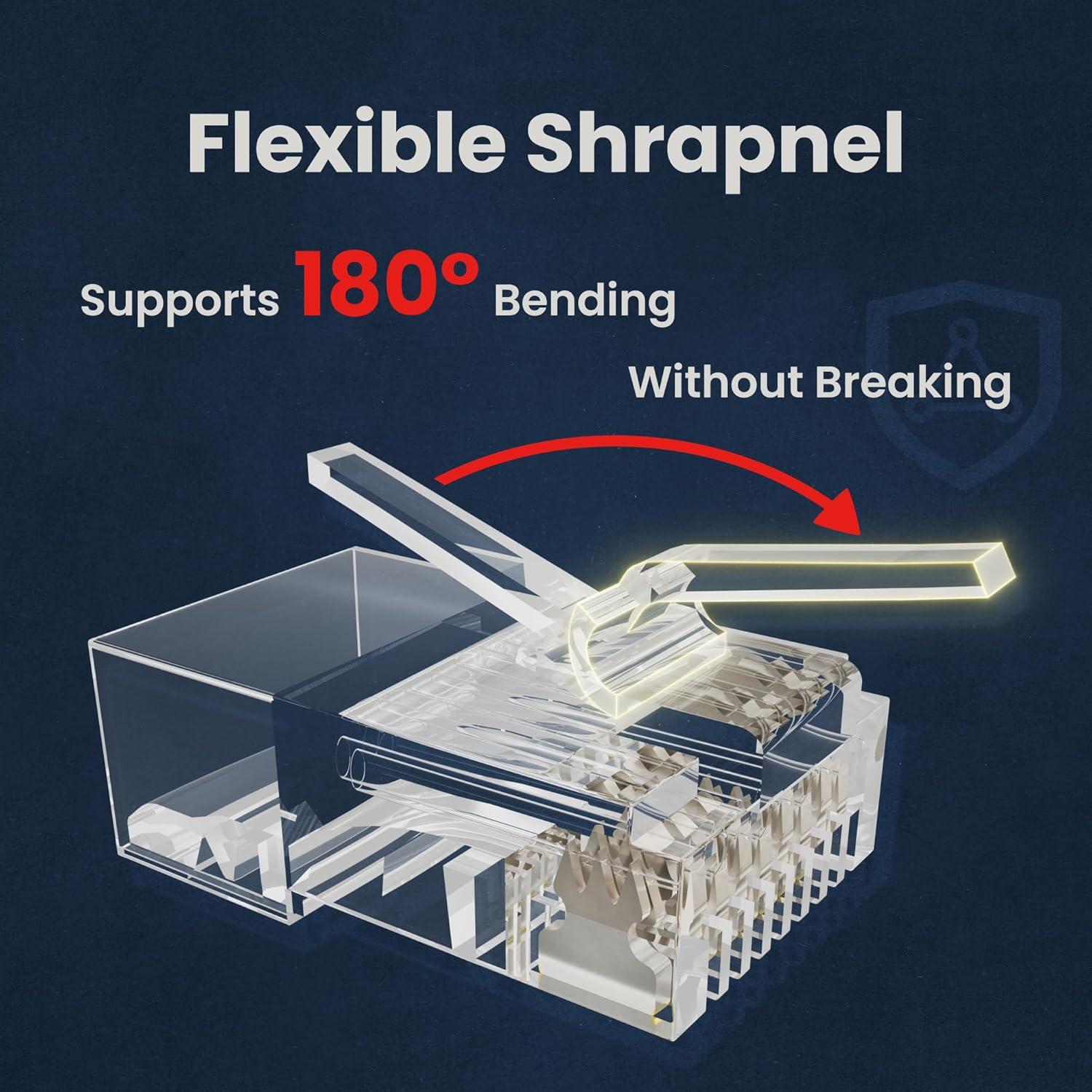 Conectores RJ45 Cat6 CableGeeker 100 Pcs + 100 Botas Alivio