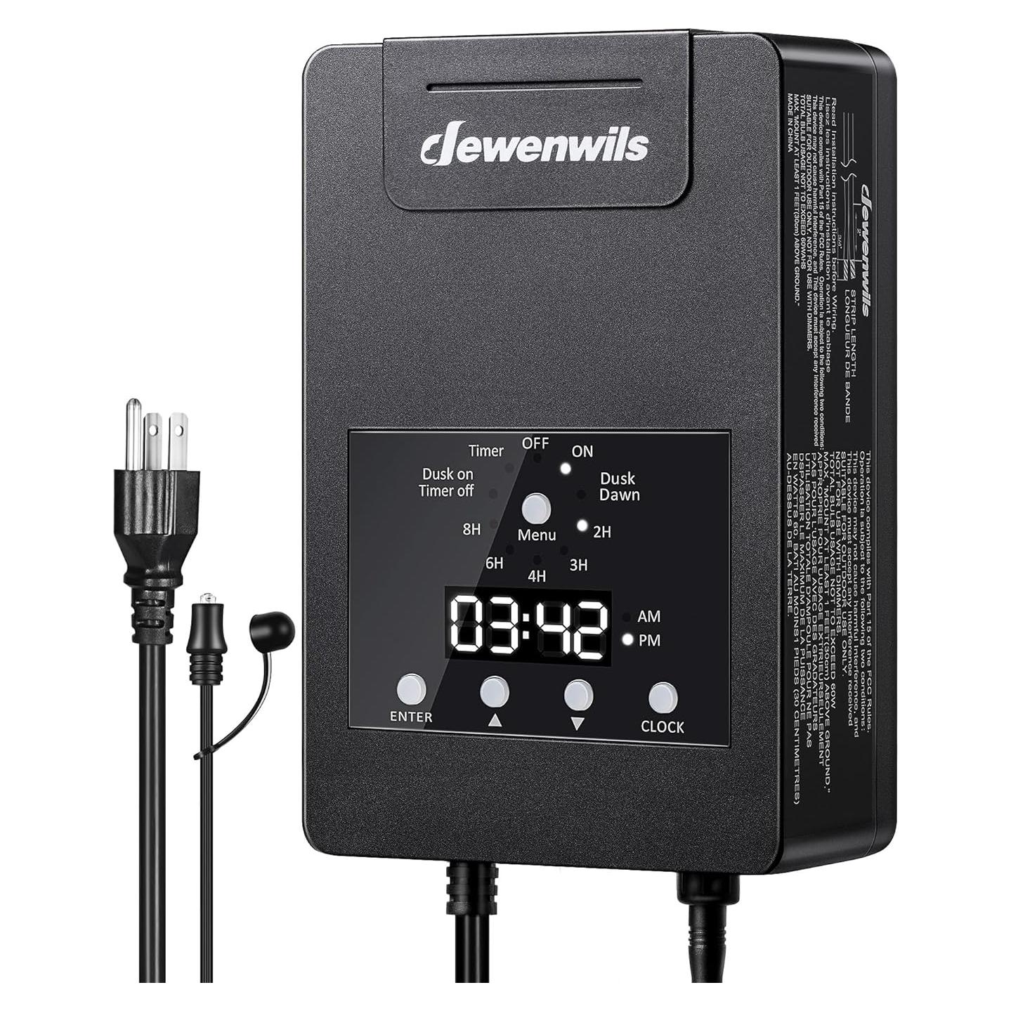 Transformador Bajo Voltaje Dewenwils 120W 12V CC con Sensor