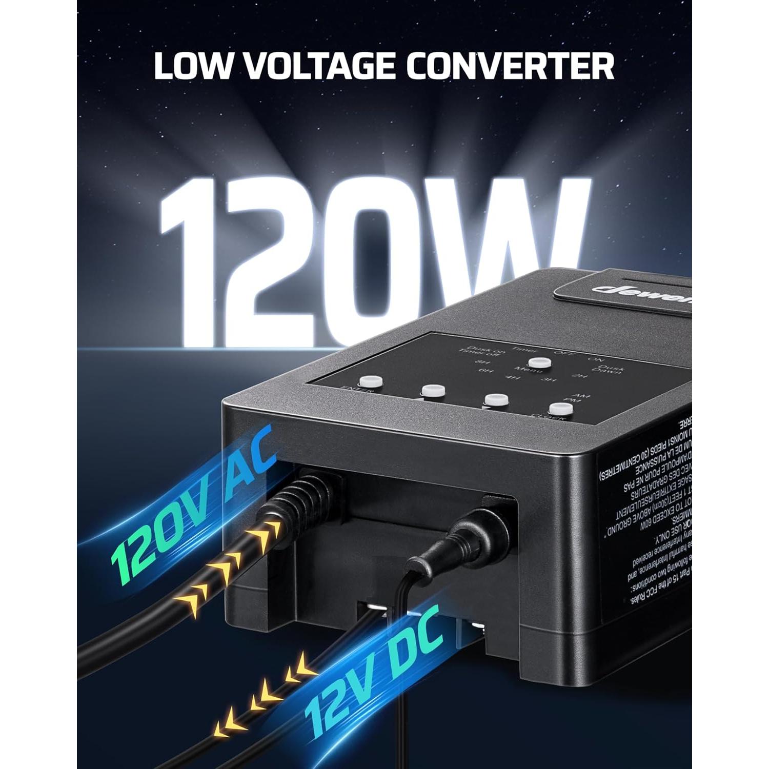 Transformador Bajo Voltaje Dewenwils 120W 12V CC con Sensor