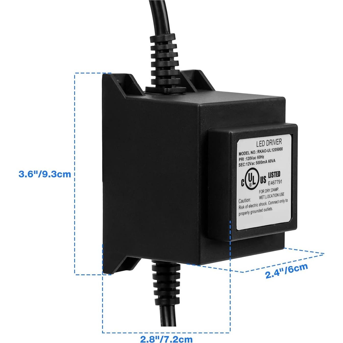 Transformador de Voltaje Onlyfire 110V/120V a 12V 60W