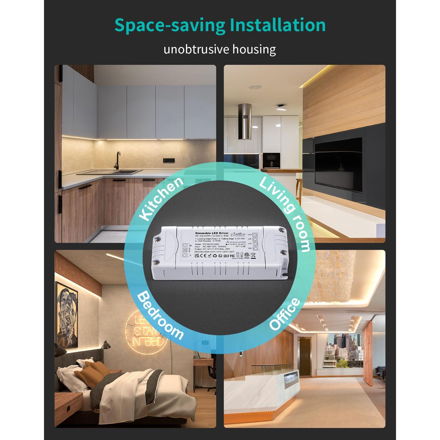 Controlador LED Regulable 12V 20W REYLAX - Ahorro Energía