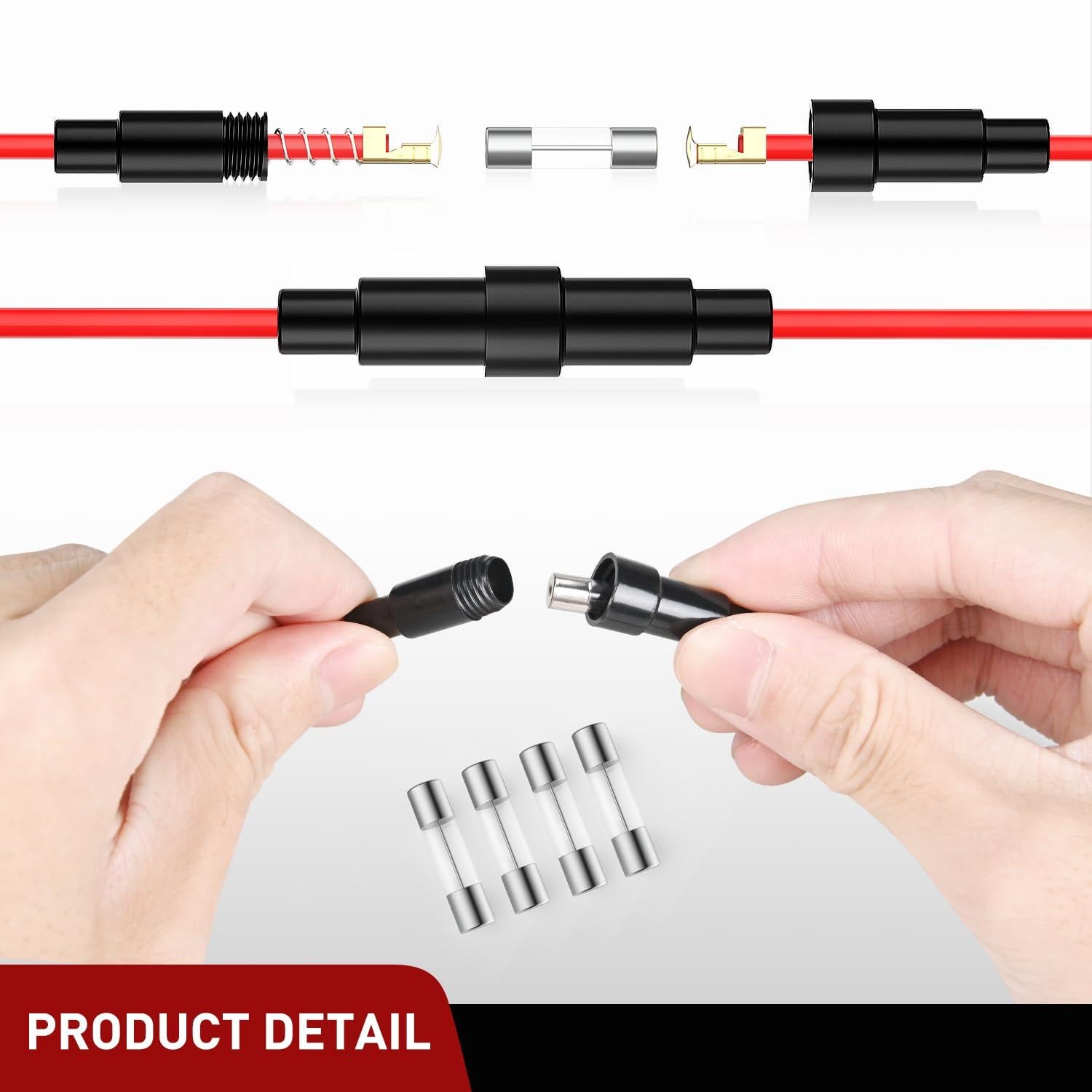 Kit de Fusibles de Vidrio Nilight 150PCS 5x20mm 16AWG 250V