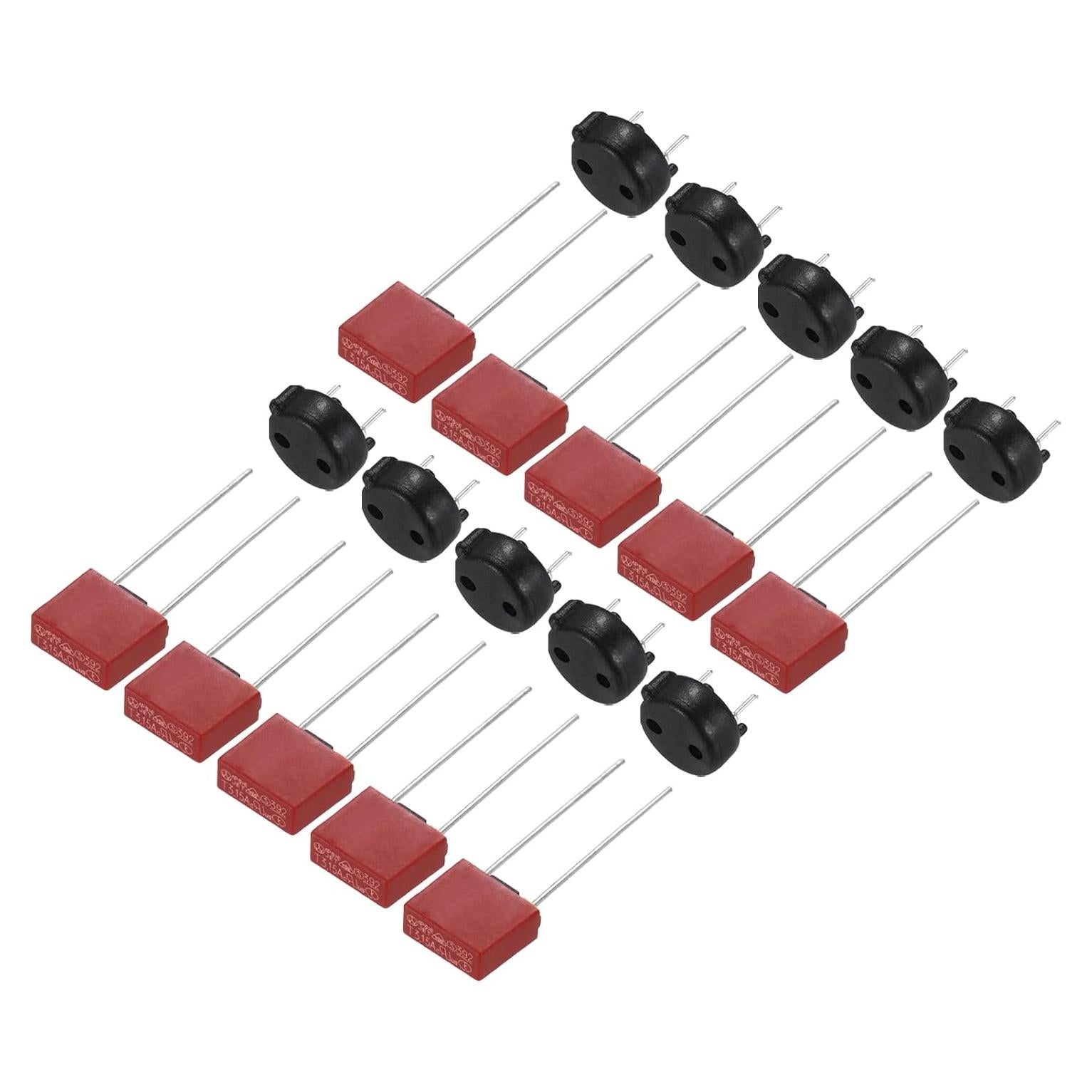 Fusibles Térmicos Lentos uxcell 10 Pcs 3.15A 250V Rojo