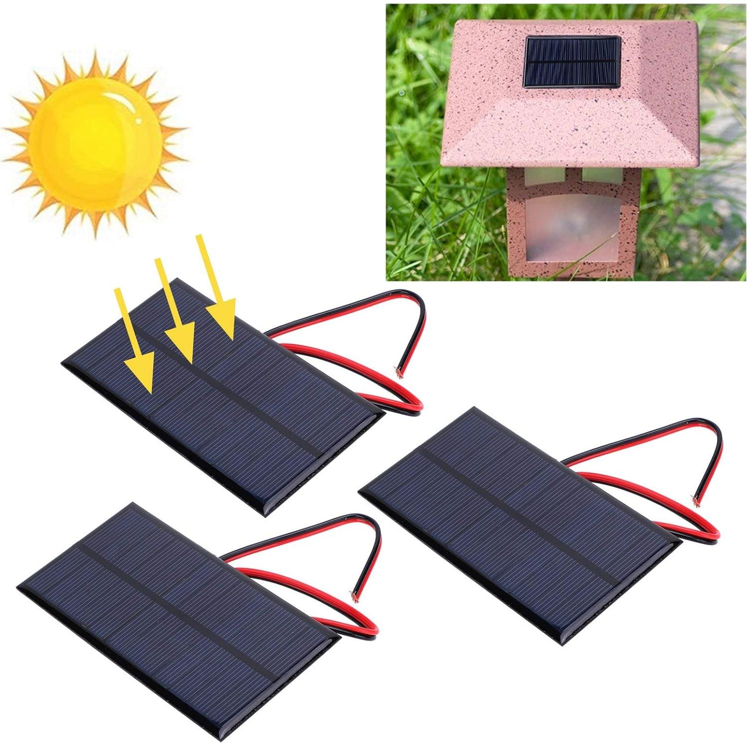 Panel Solar 6V 1W Moncer - 3PCS Células de Silicio para DIY
