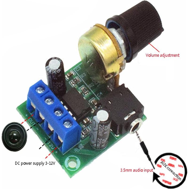 Amplificador de Potencia Mini Acxico LM386 10W 3-12V 2 Pcs