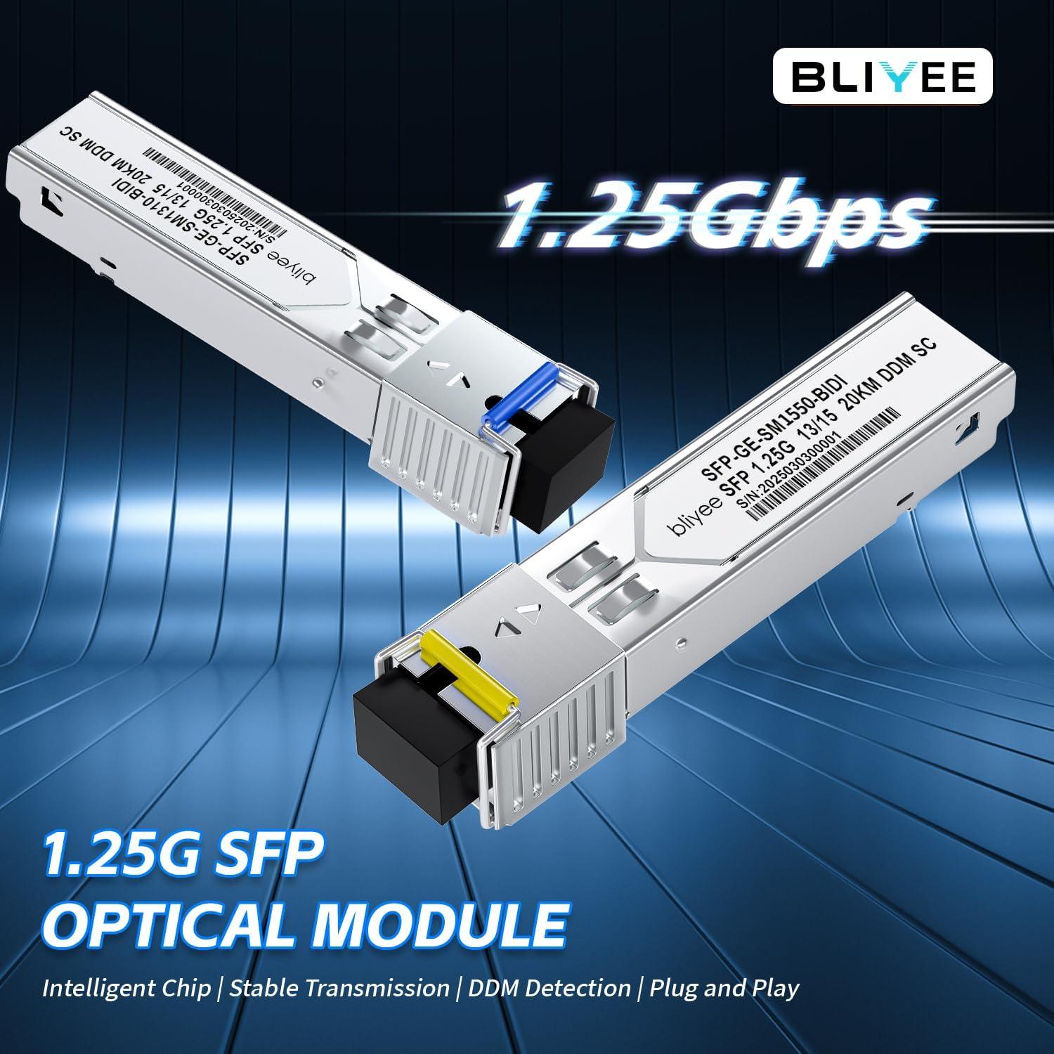 Módulo Transceptor SFP BLIYEE SC Simplex 1.25G 20KM Monomodo