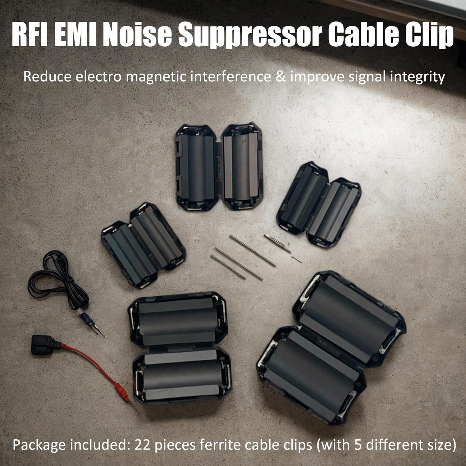 Juego de Clips de Cable de Núcleo de Ferrita Umoko 22 Piezas