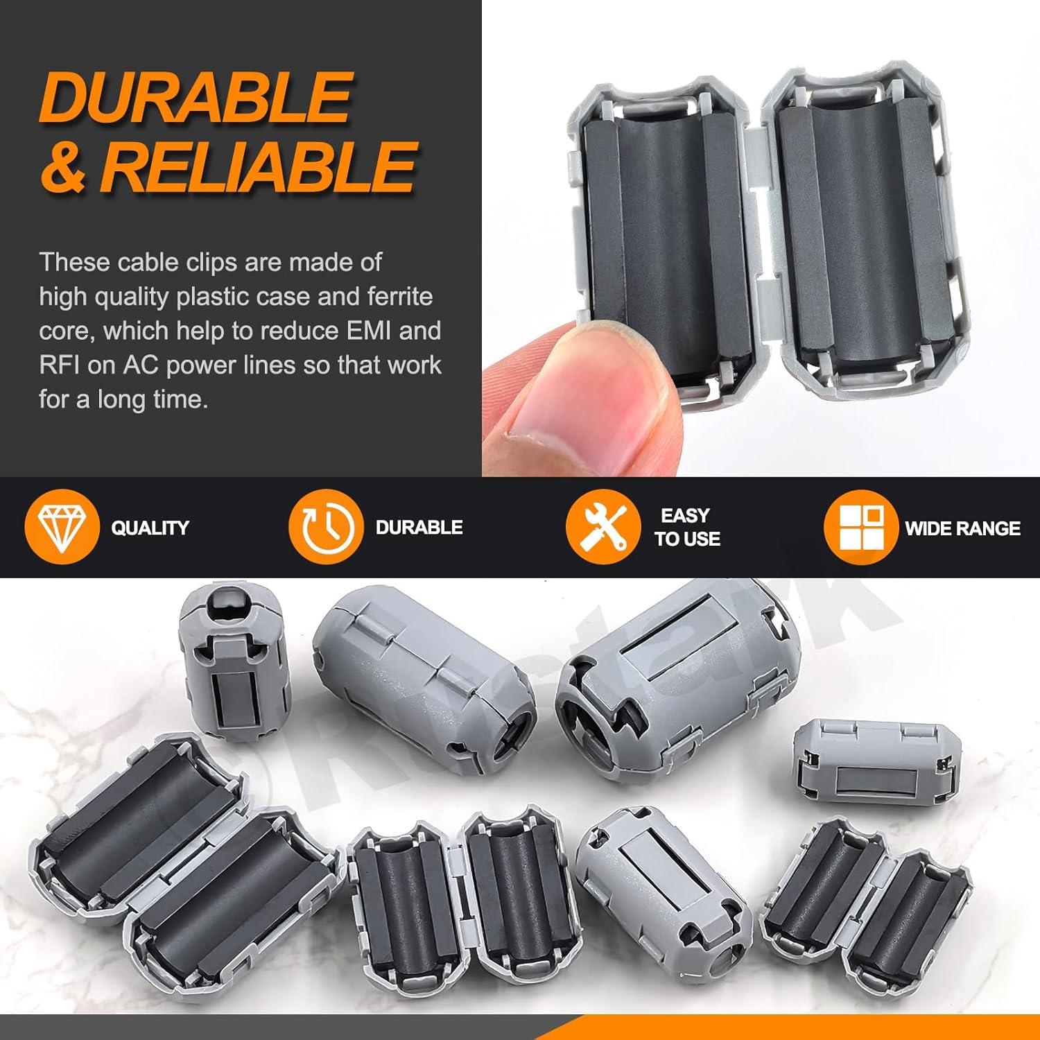 Kit de 32 Núcleos de Anillo de Ferrita Gris Rustark