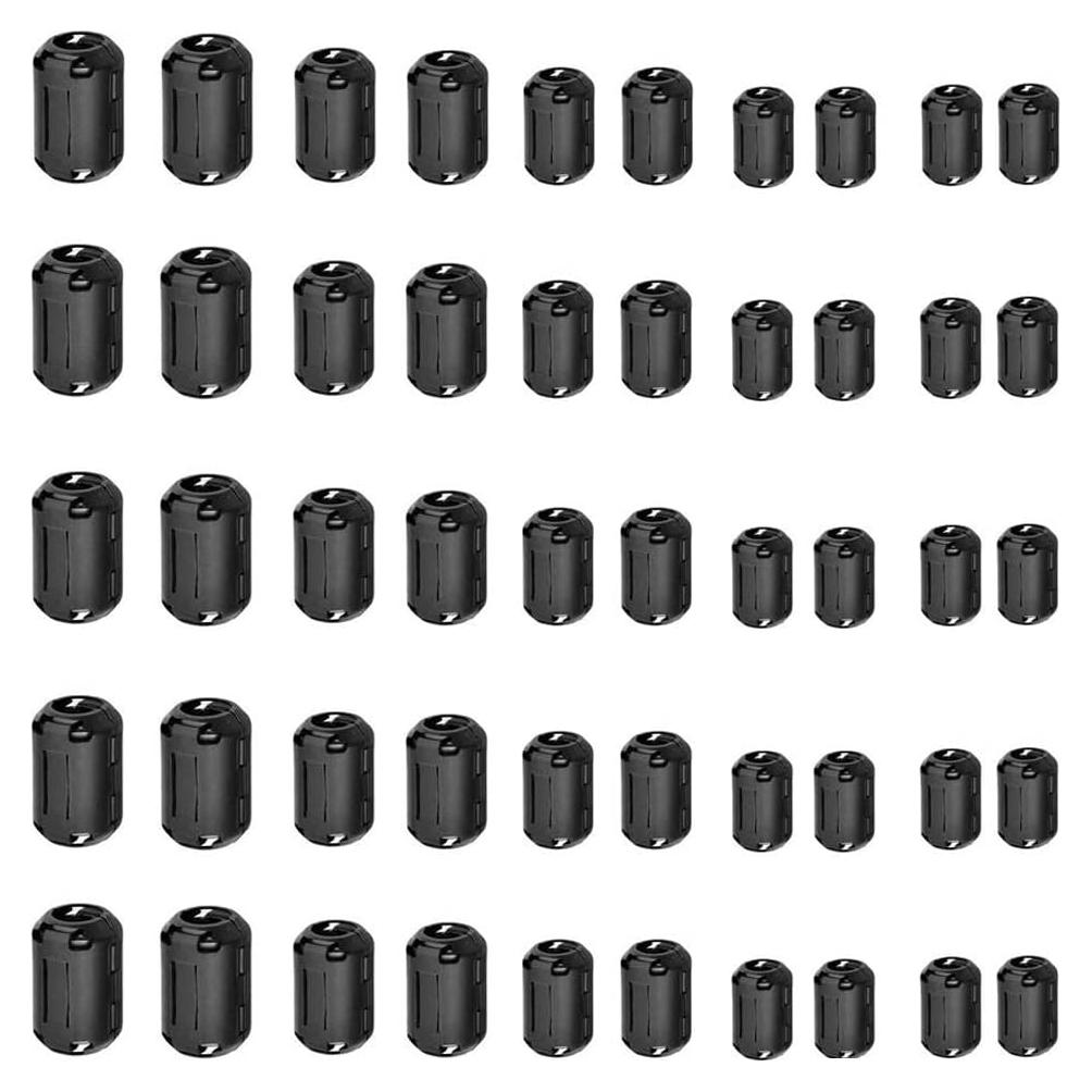50 Clips Supresores de Ruido Ferrita 3.5mm a 13mm Yarachel
