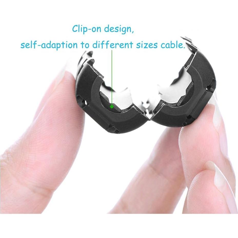 50 Clips Supresores de Ruido Ferrita 3.5mm a 13mm Yarachel