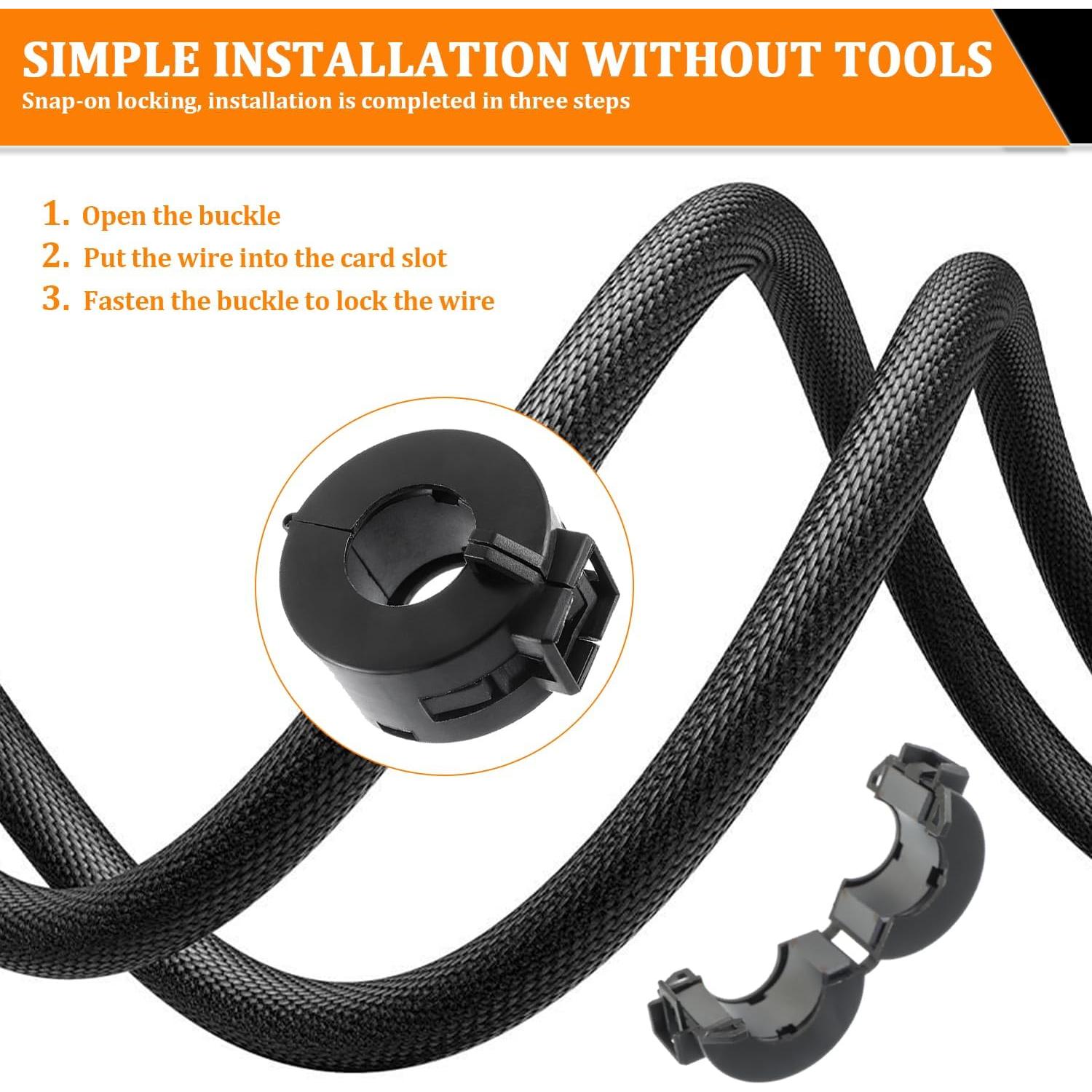 Clip de Núcleo de Ferrita Negro HUAREW 15mm (5pcs) RFI EMI