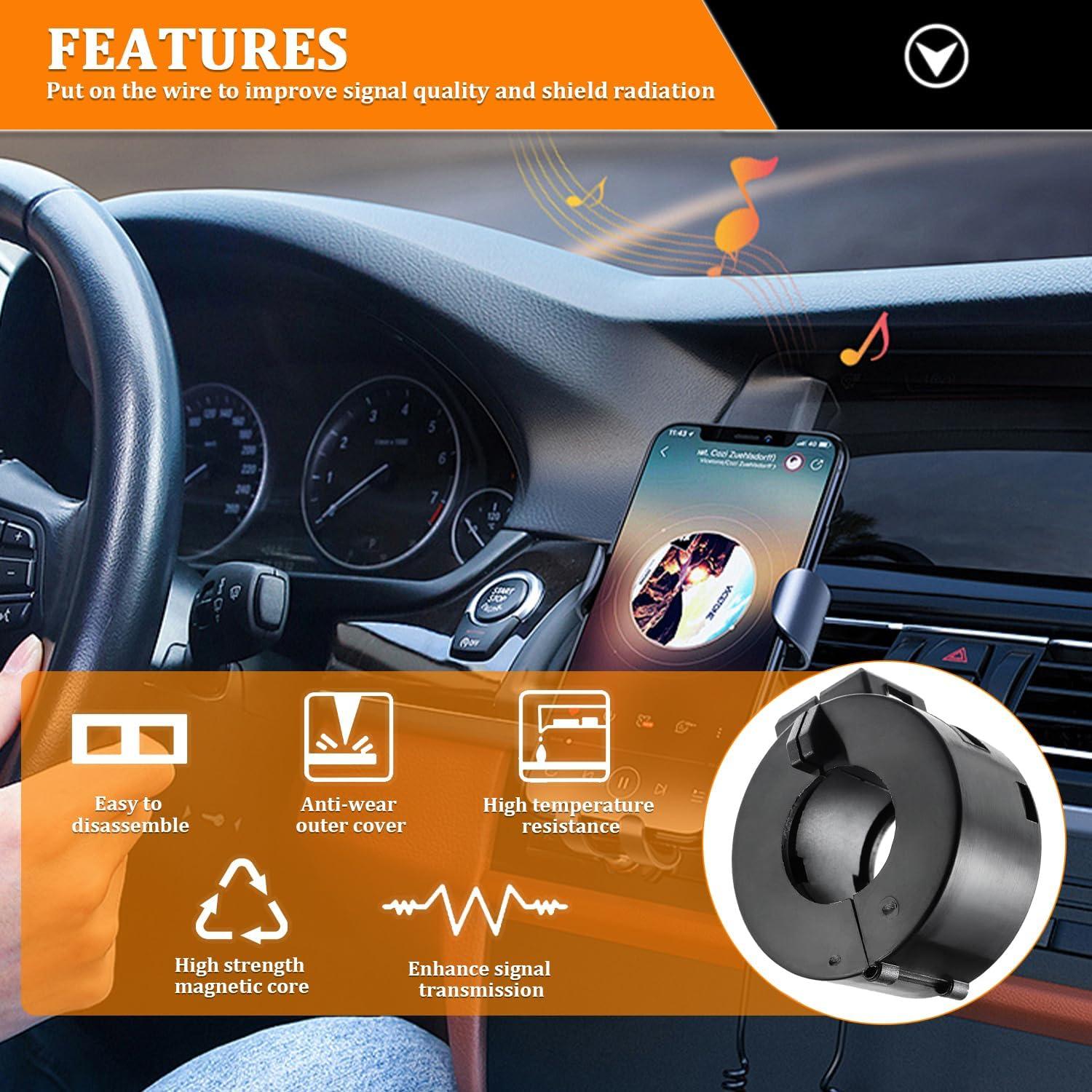 Clip de Núcleo de Ferrita Negro HUAREW 15mm (5pcs) RFI EMI