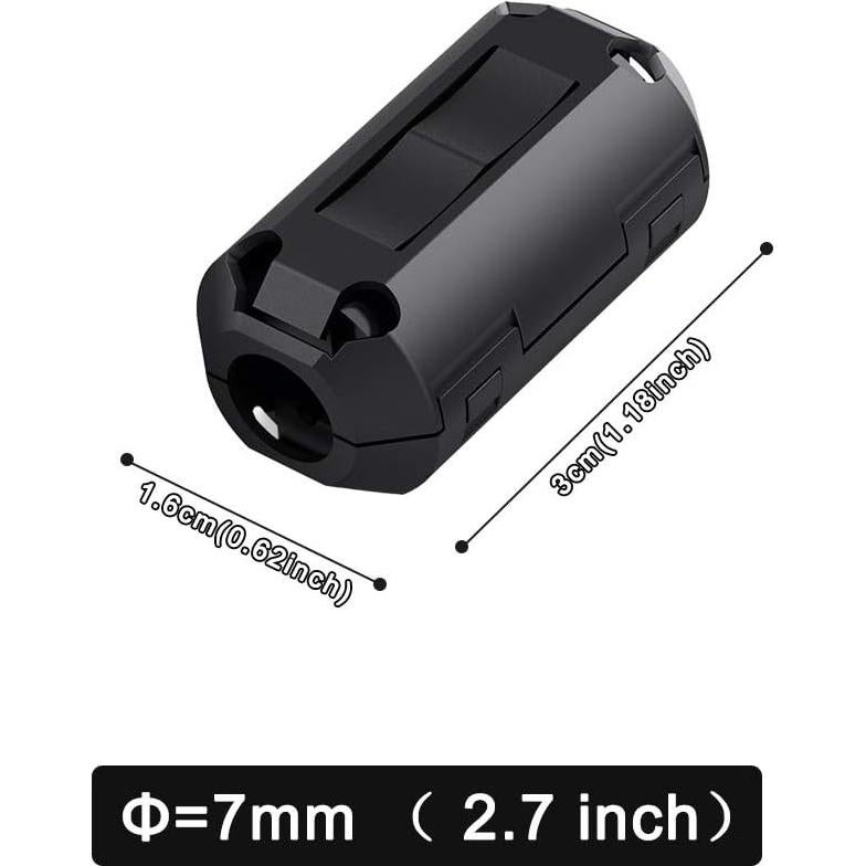 Filtro de Ruido Ferrita Roctee 12 Pcs para Cables 5-7mm