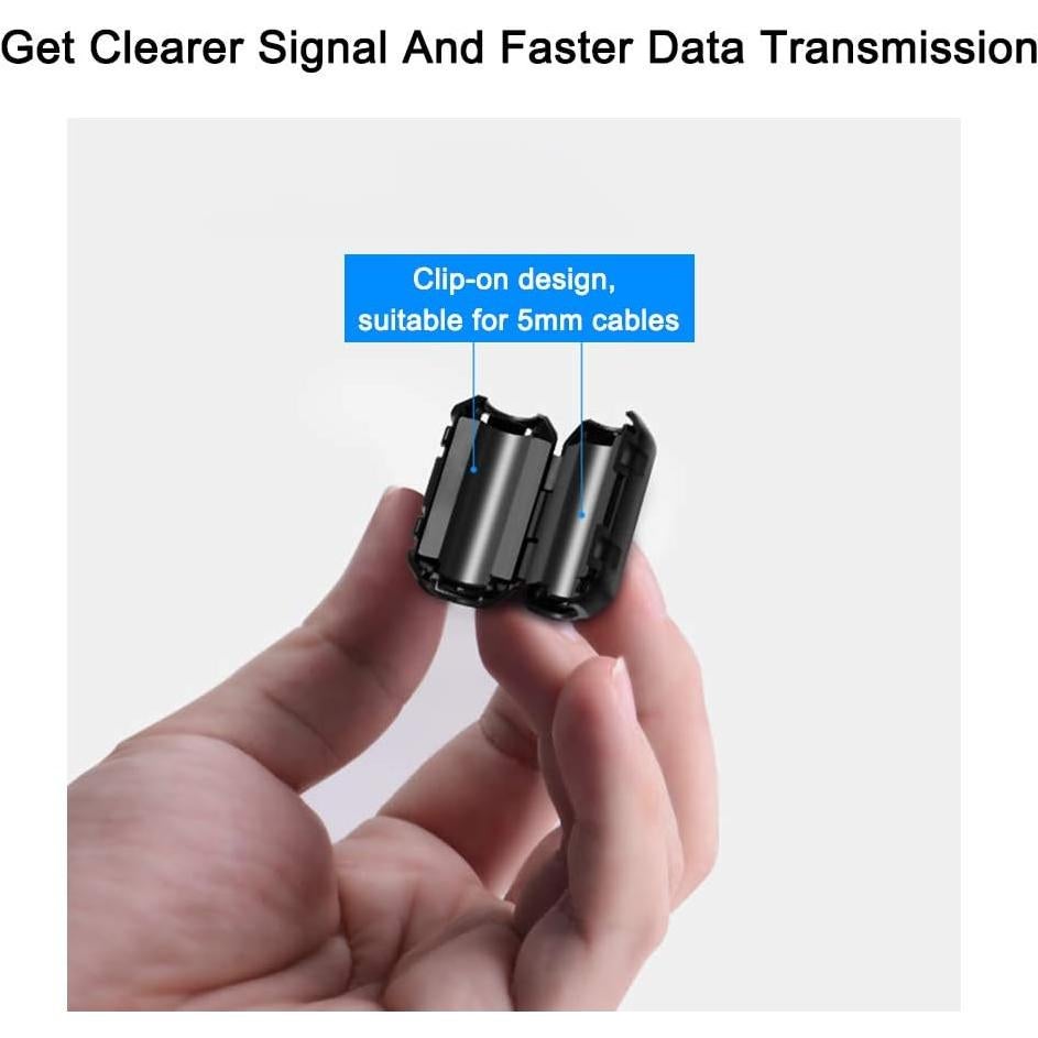 Filtro de Ruido Ferrita Roctee 12 Pcs para Cables 5-7mm