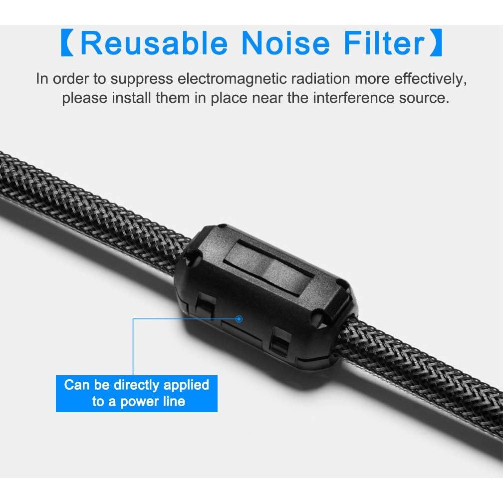 Filtro de Ruido Ferrita Roctee 12 Pcs para Cables 5-7mm