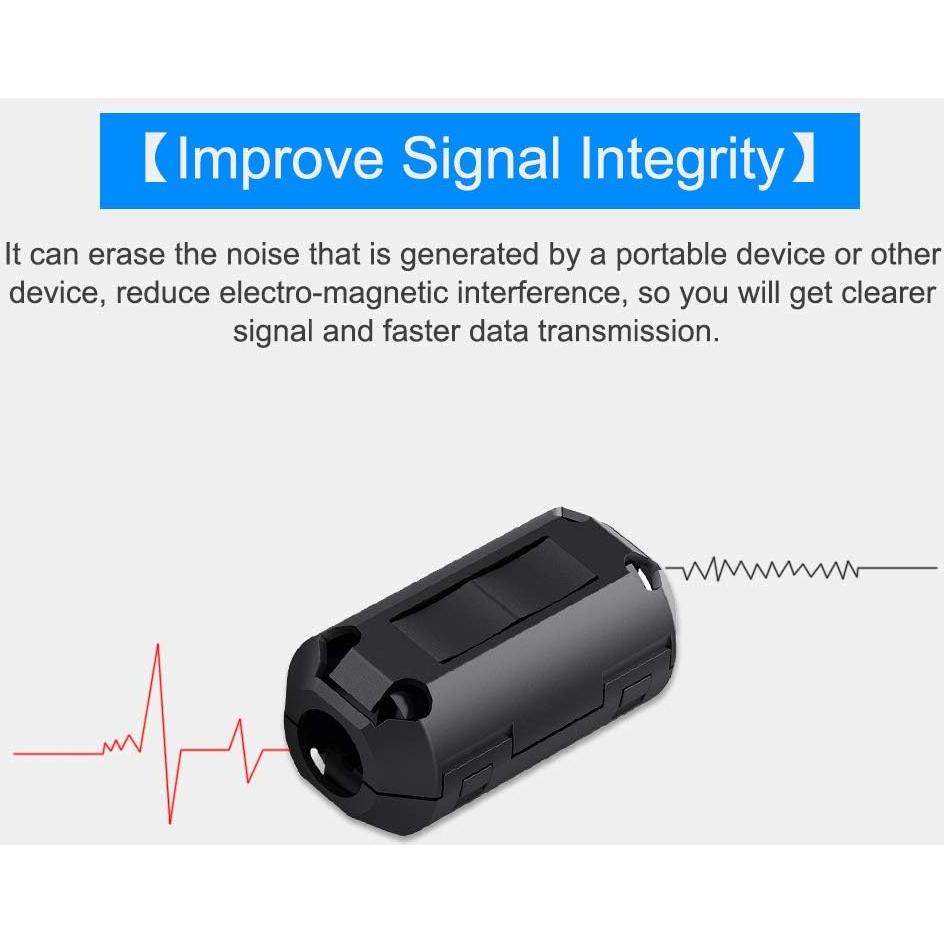 Filtro de Ruido Ferrita Roctee 12 Pcs para Cables 5-7mm