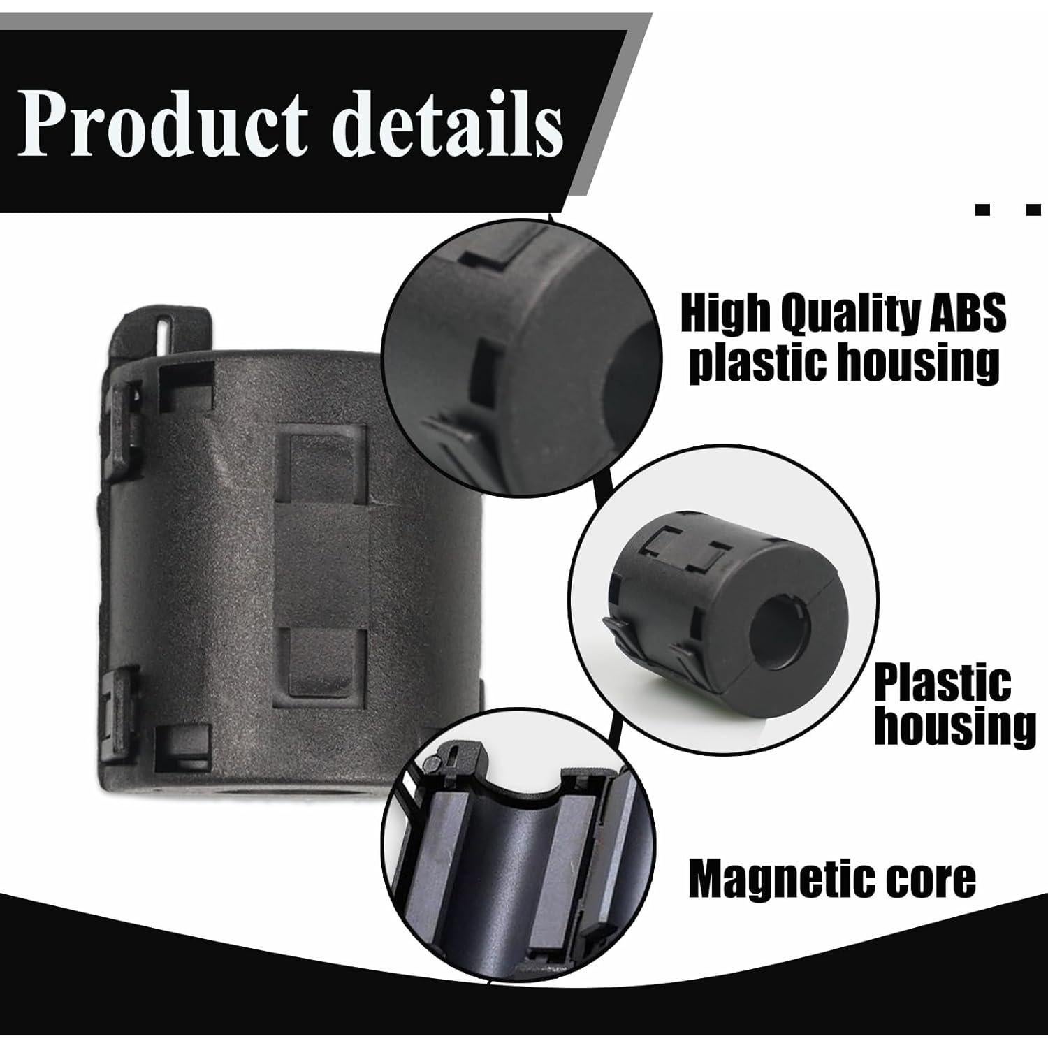 Núcleo de Anillo de Ferrita Clip-on Sizhongda 31500 - Juego de 6