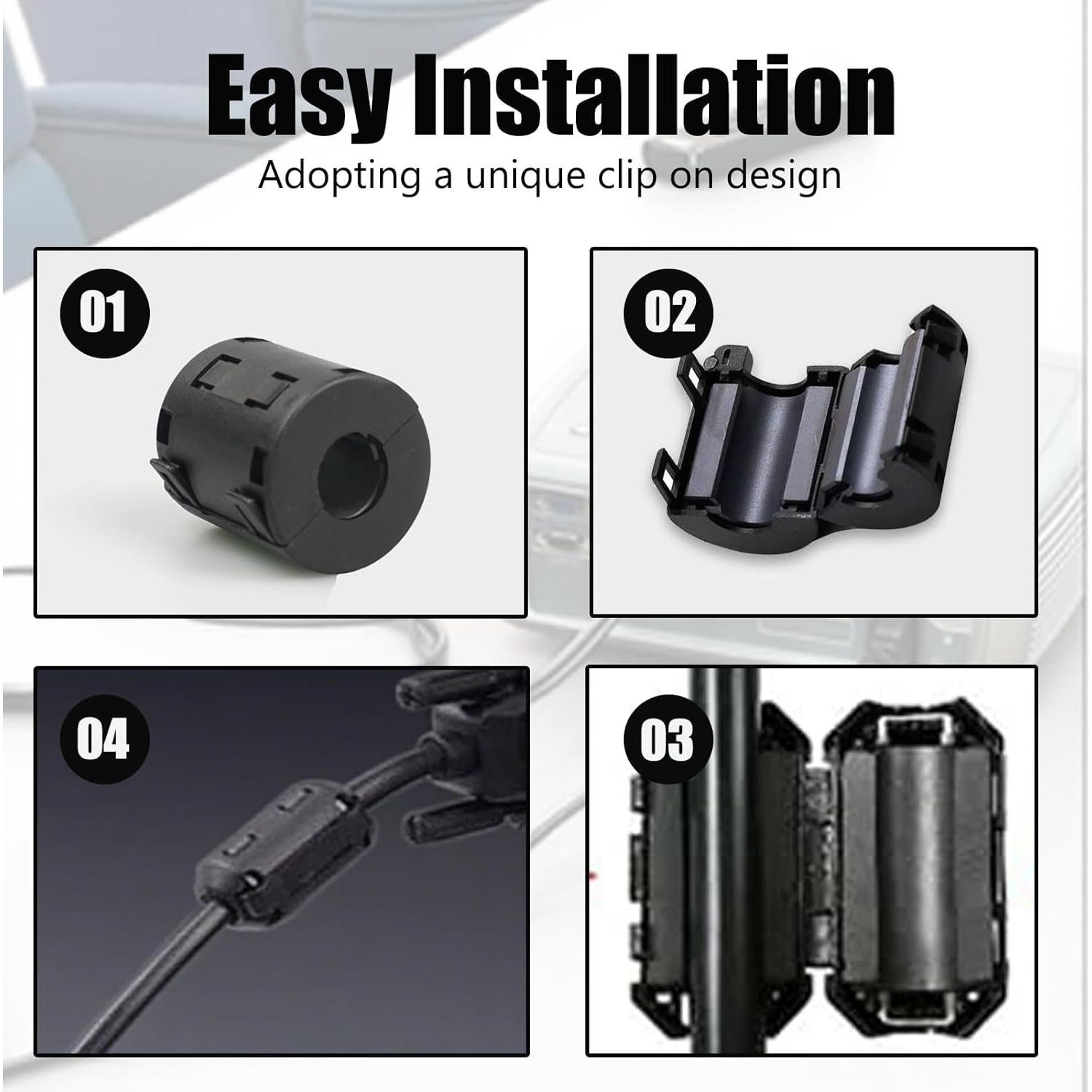 Núcleo de Anillo de Ferrita Clip-on Sizhongda 31500 - Juego de 6