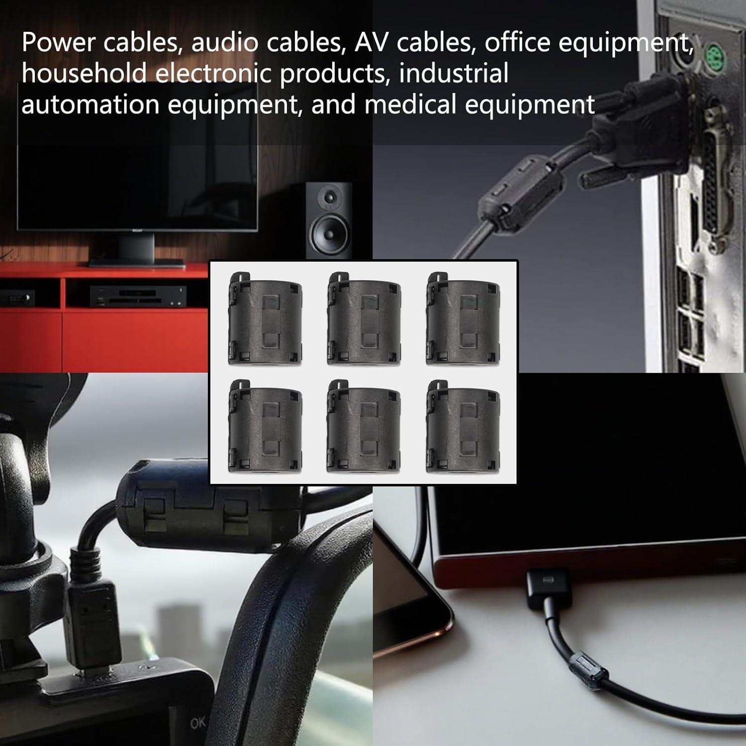 Núcleo de Anillo de Ferrita Clip-on Sizhongda 31500 - Juego de 6