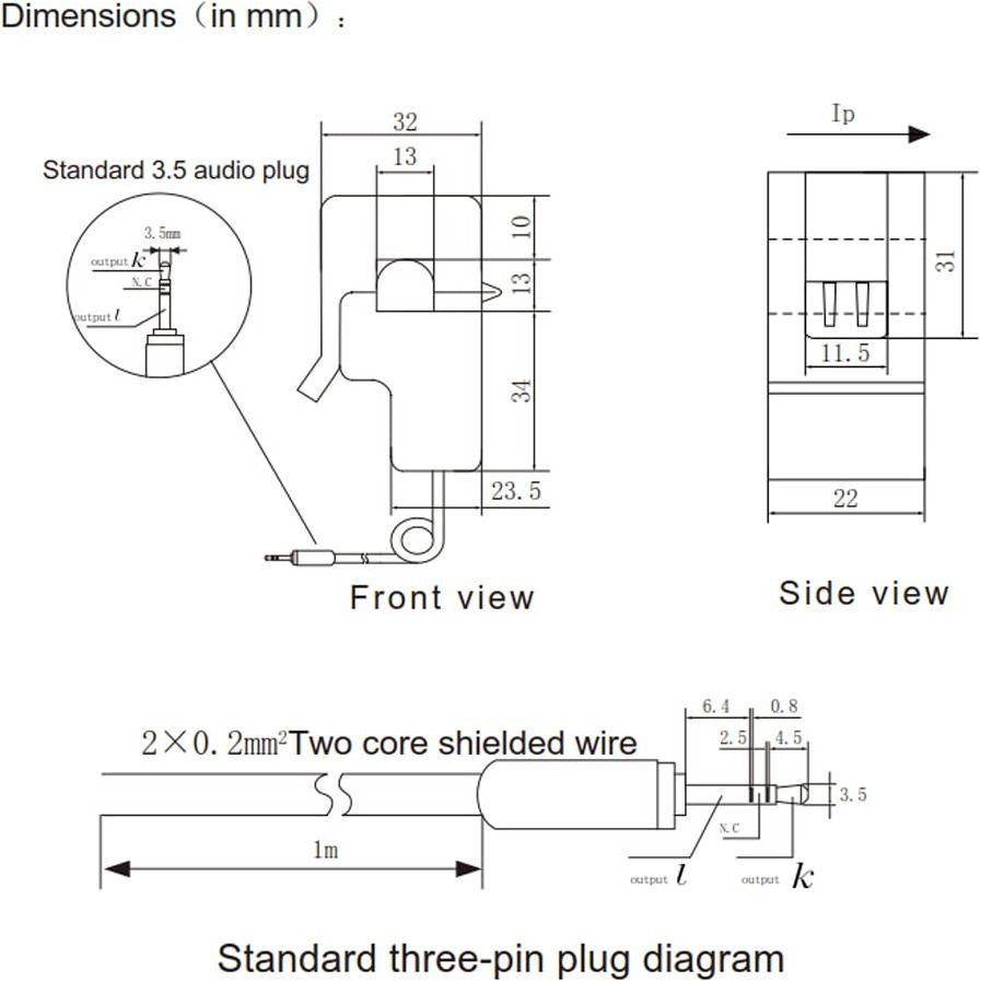 Sensor Transformador de Corriente SazkJere SCT-013 50A 1V