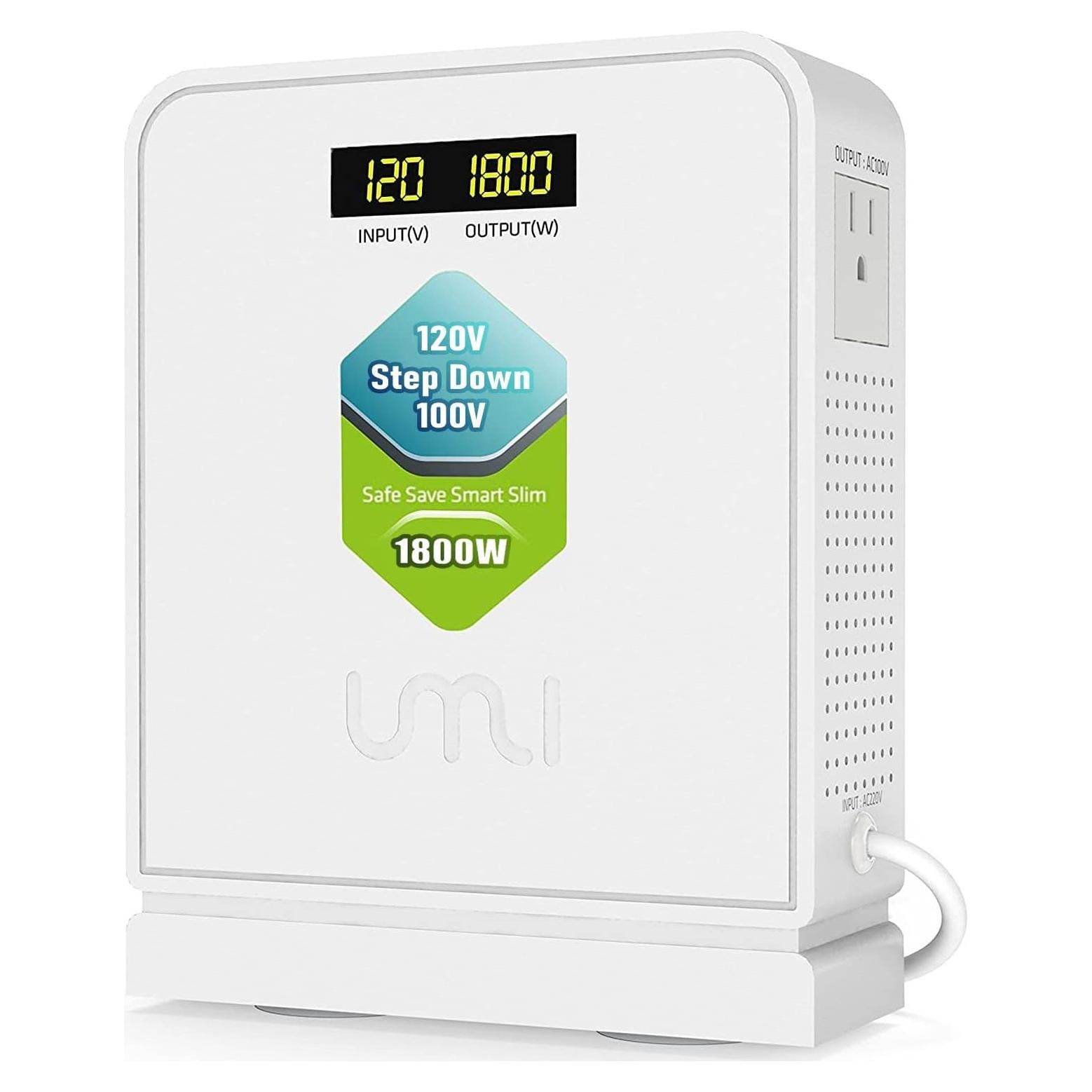 Convertidor de Voltaje UMI 1800W 120V a 100V - Transformador