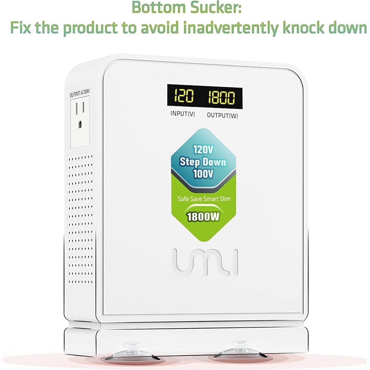 Convertidor de Voltaje UMI 1800W 120V a 100V - Transformador