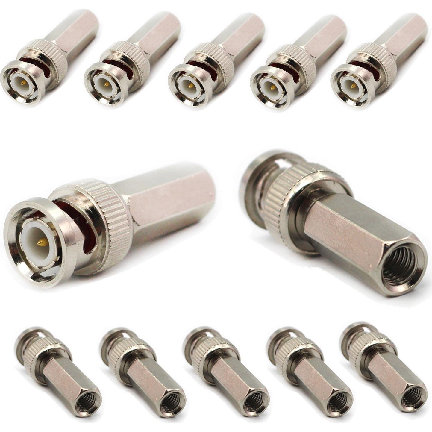 20 Conectores BNC Macho para Cable Coaxial RG59 - 75 Ohm