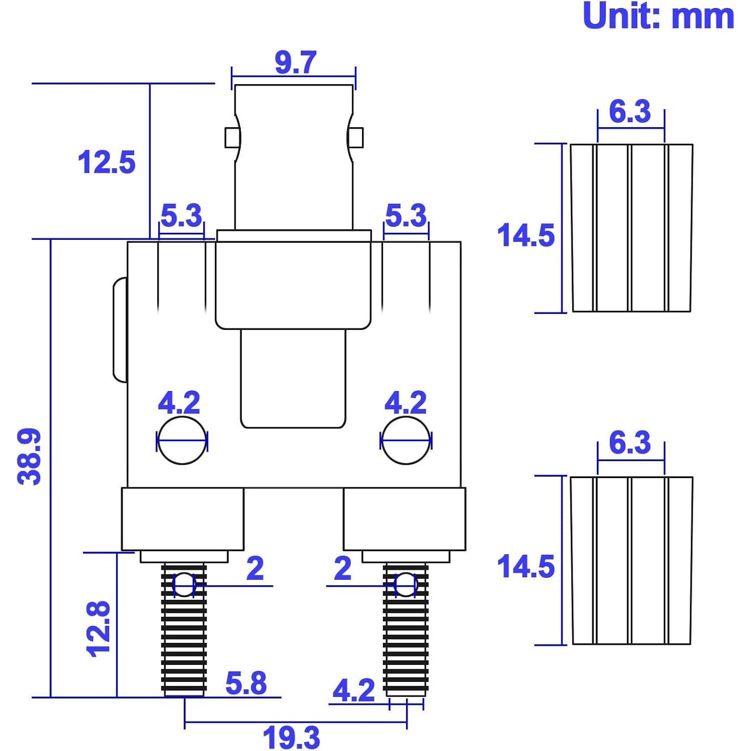 Adaptador BNC hembra a doble banana hembra Onelinkmore - 2 unidades
