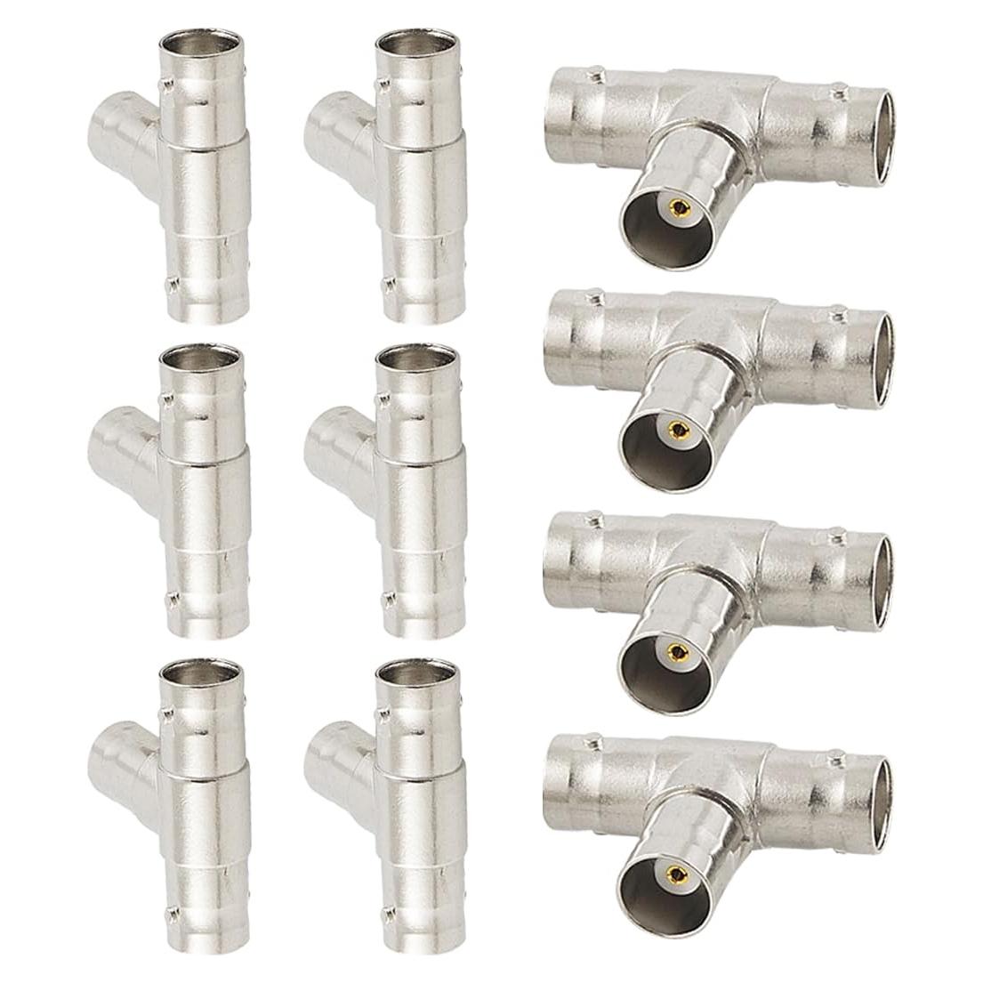 Adaptador BNC hembra a hembra 3 vías uxcell - Paquete de 10