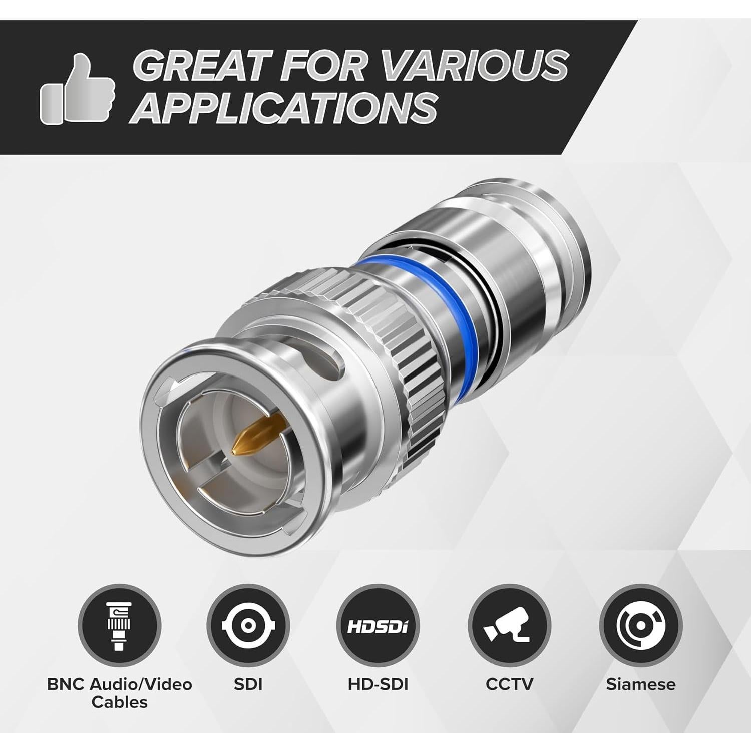 Conectores BNC de Compresión THE CIMPLE CO RG6 - 50 Unidades