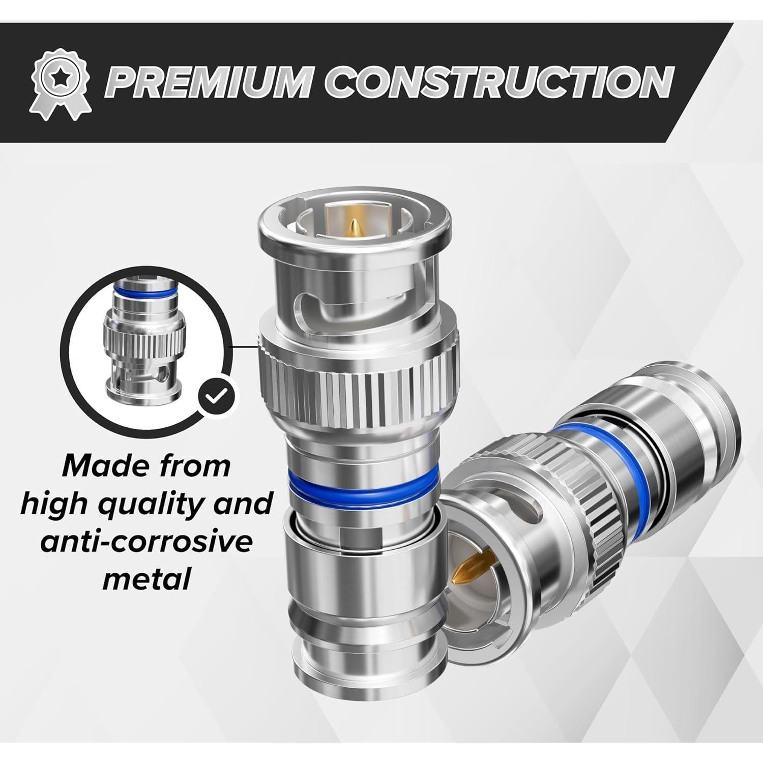 Conectores BNC de Compresión THE CIMPLE CO RG6 - 50 Unidades