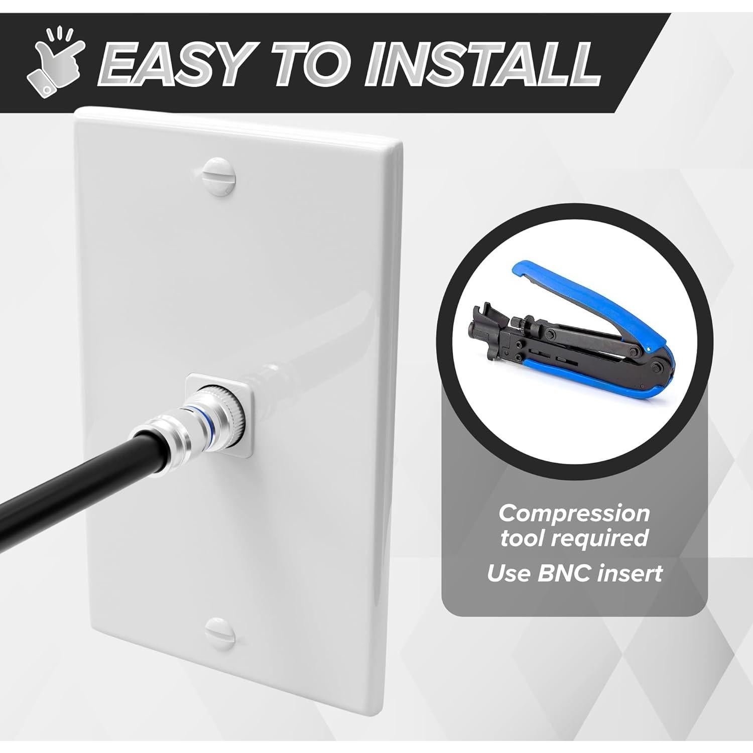 Conectores BNC de Compresión THE CIMPLE CO RG6 - 50 Unidades