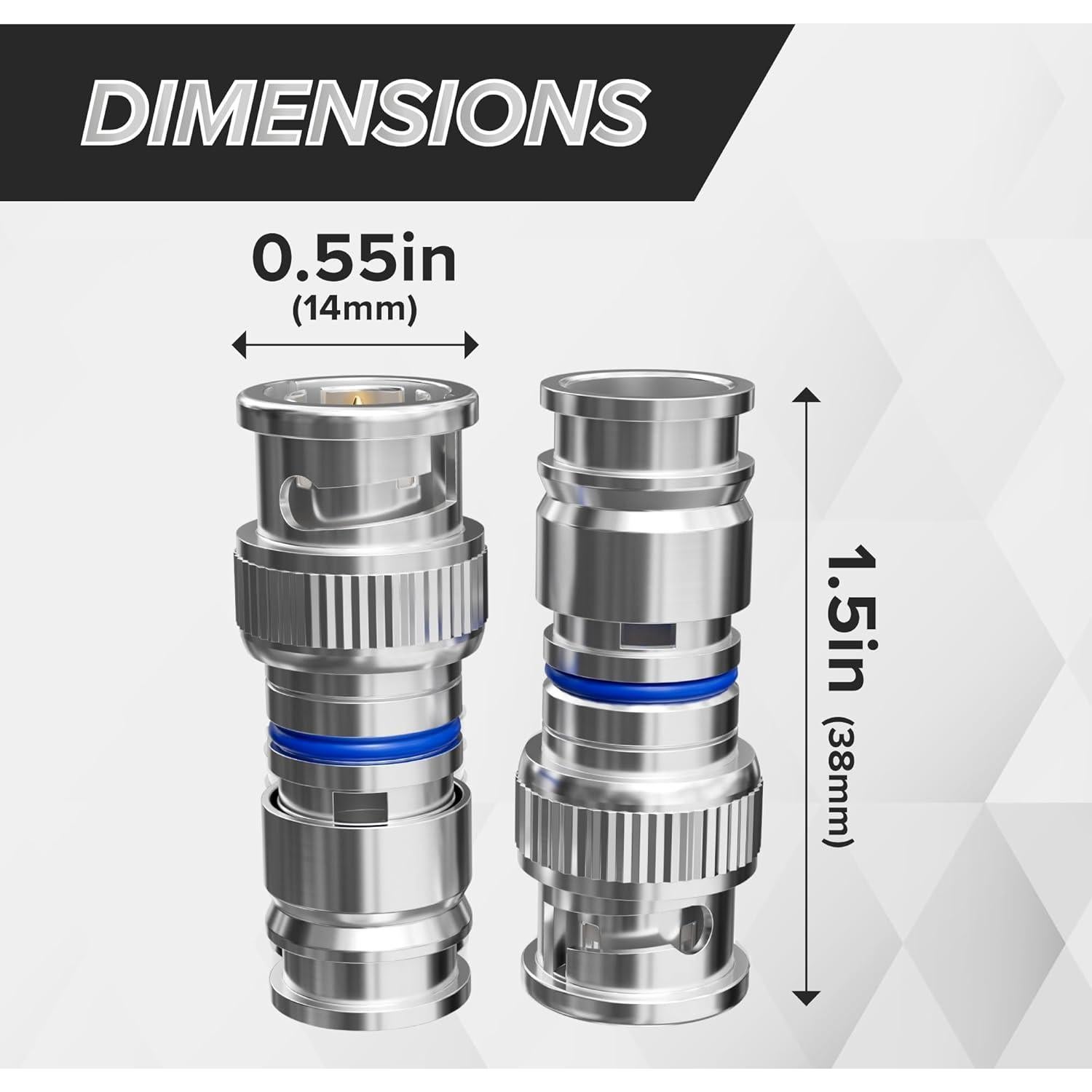 Conectores BNC de Compresión THE CIMPLE CO RG6 - 50 Unidades