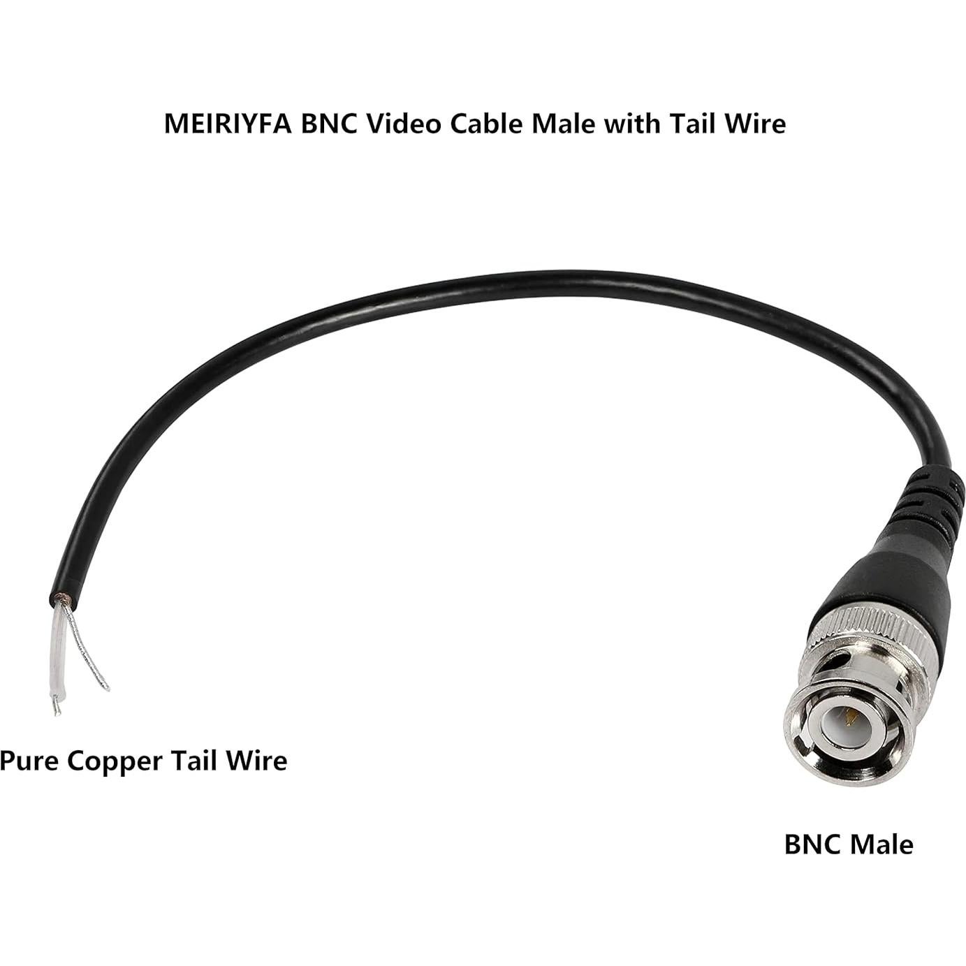 Cable Pigtail BNC Macho MEIRIYFA 0.2m para CCTV - 5 Pcs