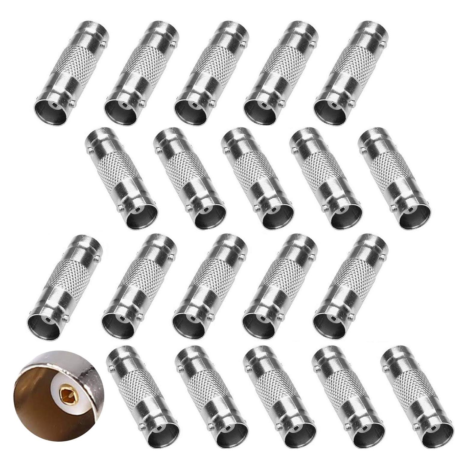 Conectores BNC Femenino a Femenino 50 Pcs para CCTV - TJMD