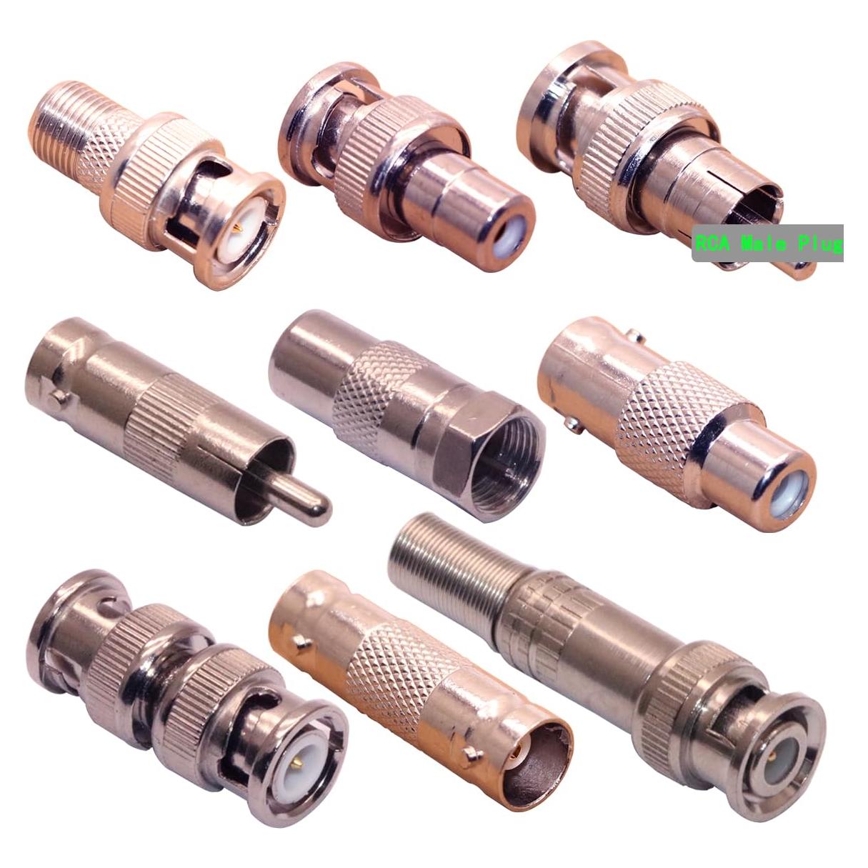 Kit de Conectores Coaxiales RF 9 Piezas BNC RCA ZJKJHJY